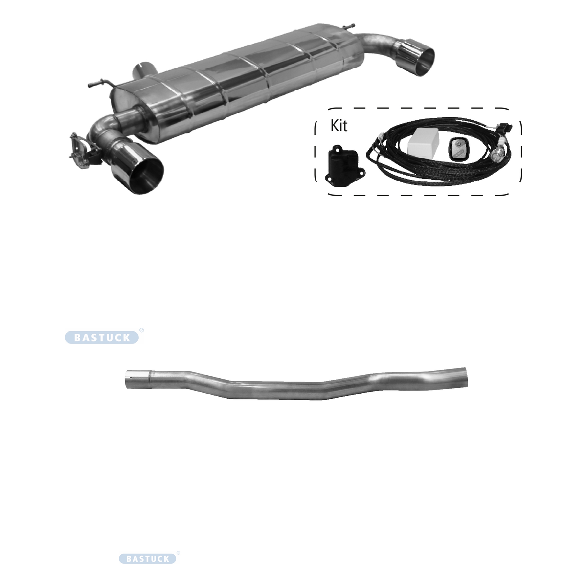 Bastuck Komplettanlage Twin – BMW 1er F40 116i/ 118i ab Baujahr 2019