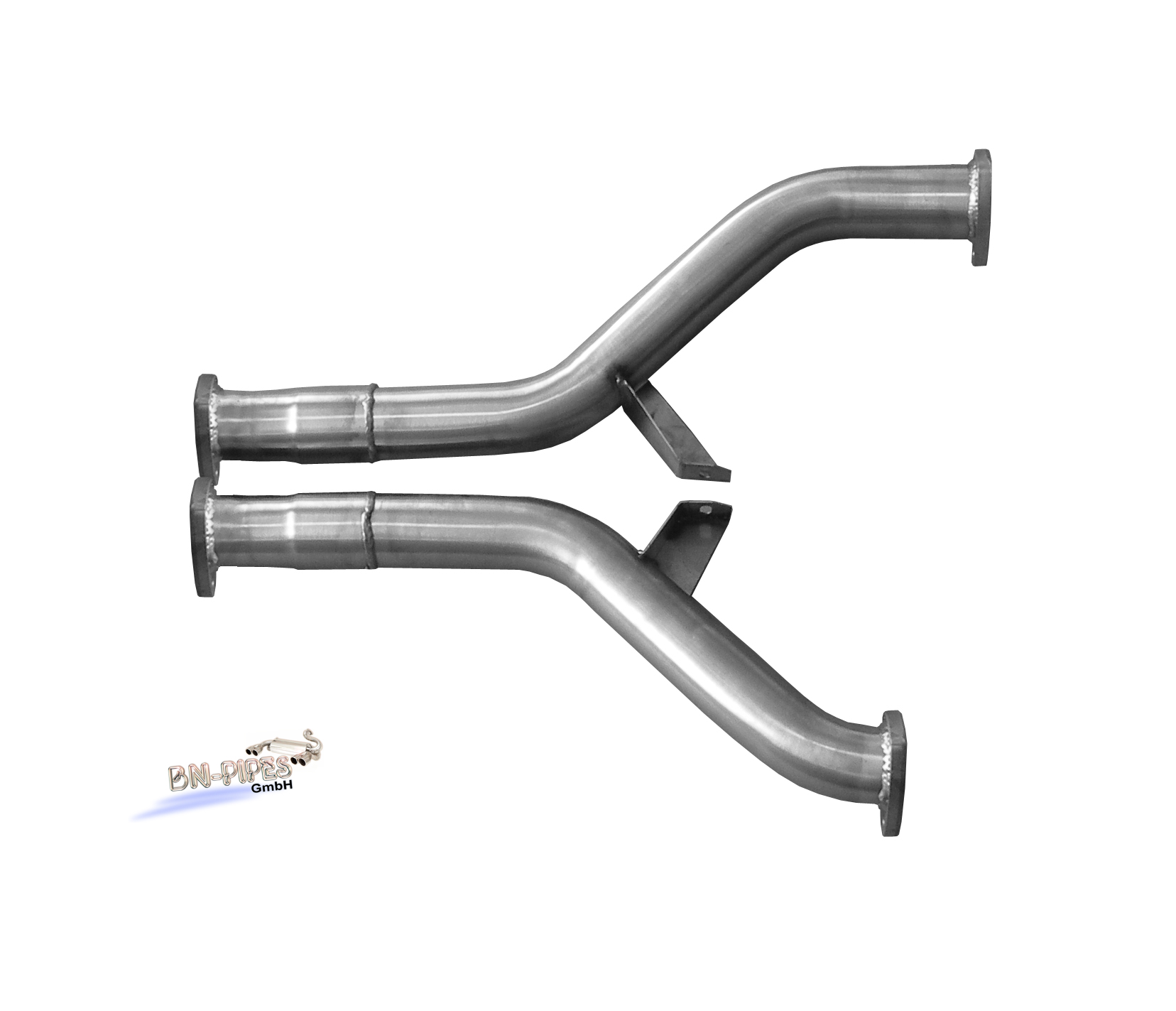 BN-Pipes Edelstahl Kat-Ersatzrohre Audi S4 S6 C4 2.2 AAN 2x60mm