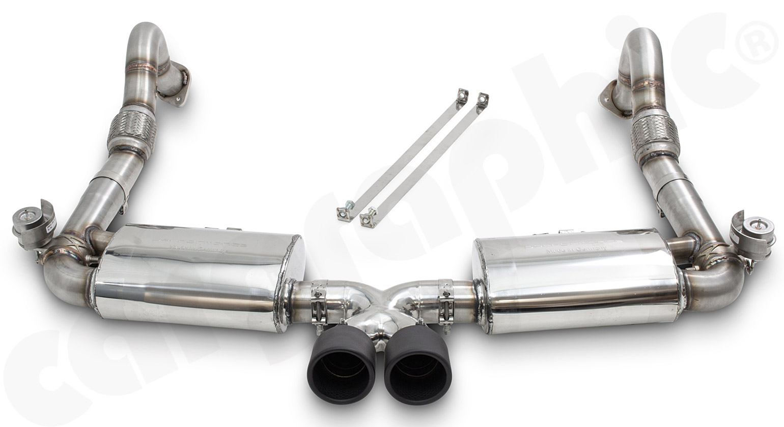 CARGRAPHIC Endschalldämpfersatz für Porsche 718 Boxster / Cayman 2,0L 2,5L