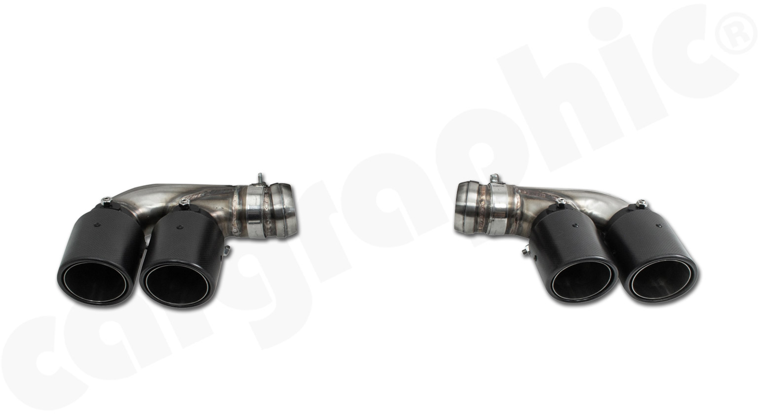 Cargraphic Endrohre Porsche 991.2 Carrera 4x89mm 4-Rohr Look Sicht-Carbon
