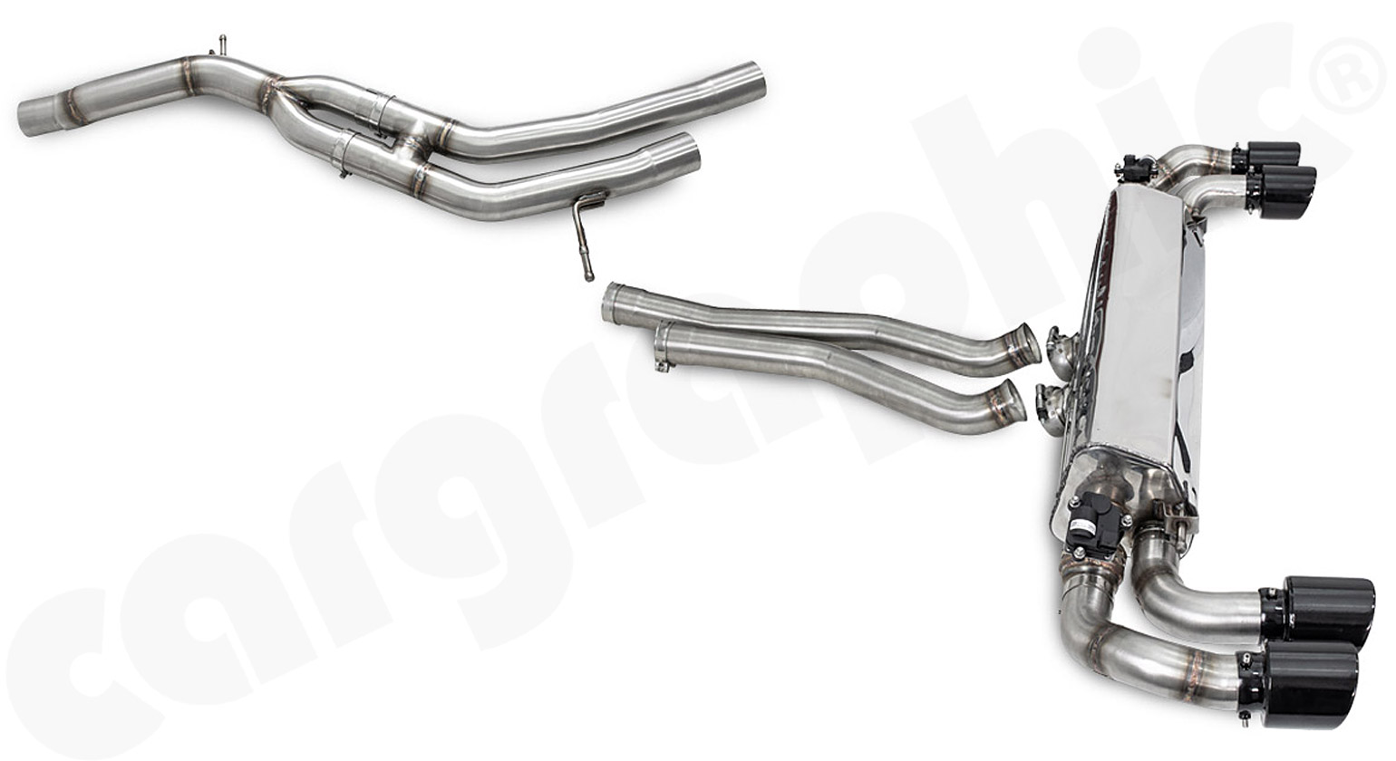 Cargraphic Abgasanlage Porsche Cayenne E3 Glanz-Schwarz/Schwarzchrom