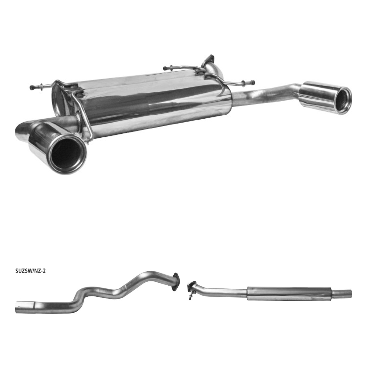 Bastuck Komplettanlage Twin – Suzuki Swift NZ Sport Swift NZ Sport ab Bj. 10/2010