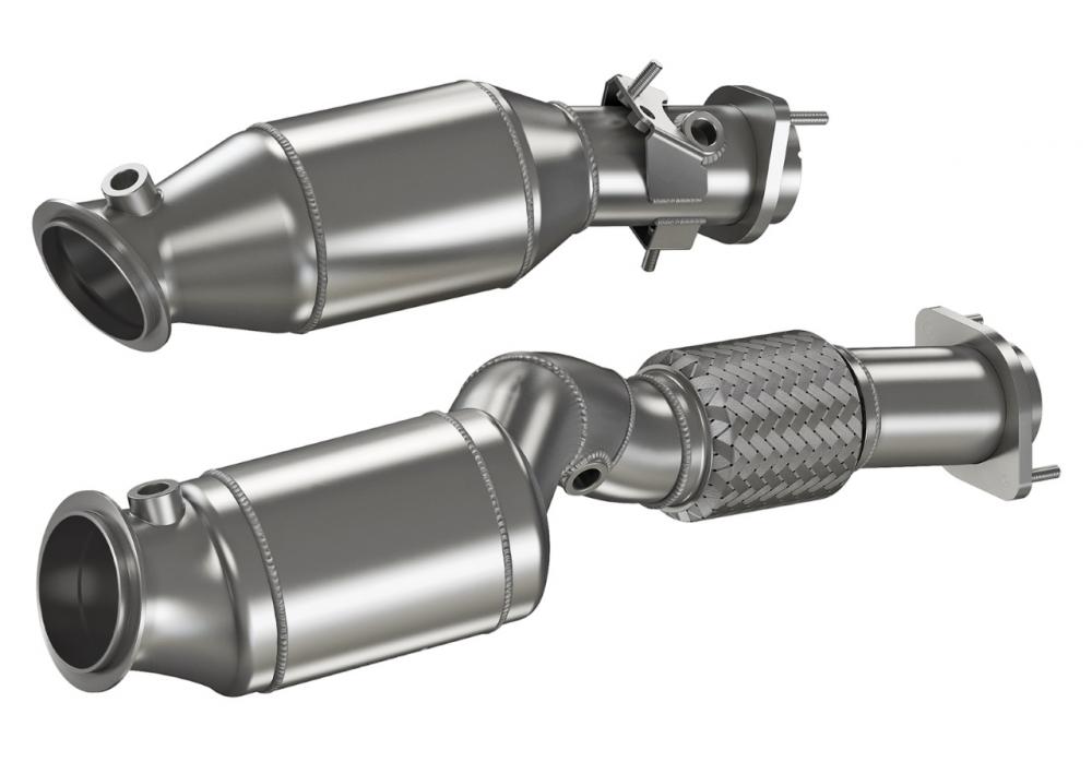 HJS Downpipe ECE 76/70mm 2x 200 cpsi BMW M3 M4 G80 G82 S58B30