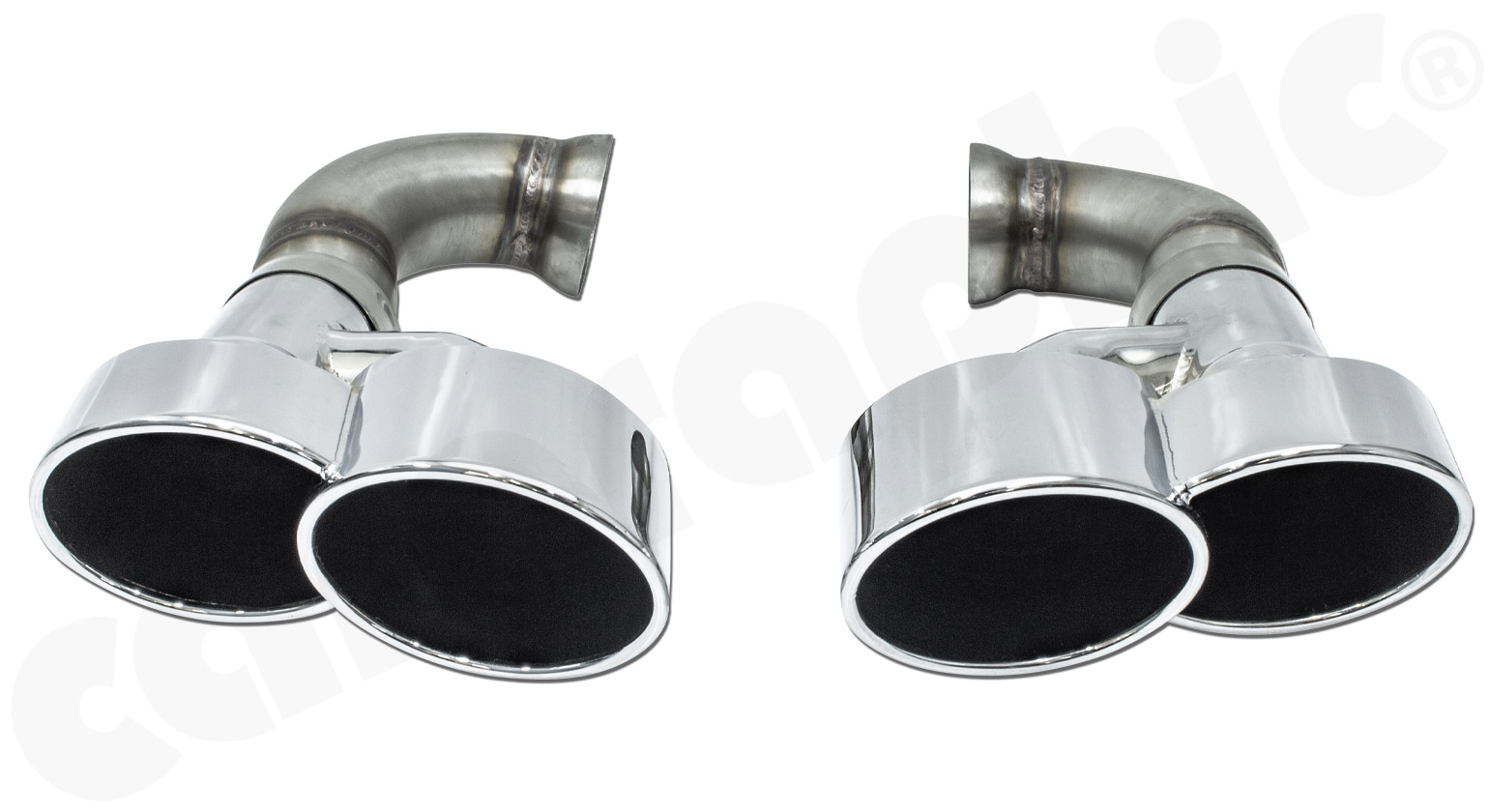 Cargraphic Doppelendrohrsatz Porsche 957 Cayenne 2x125x95mm oval ohne Perforation