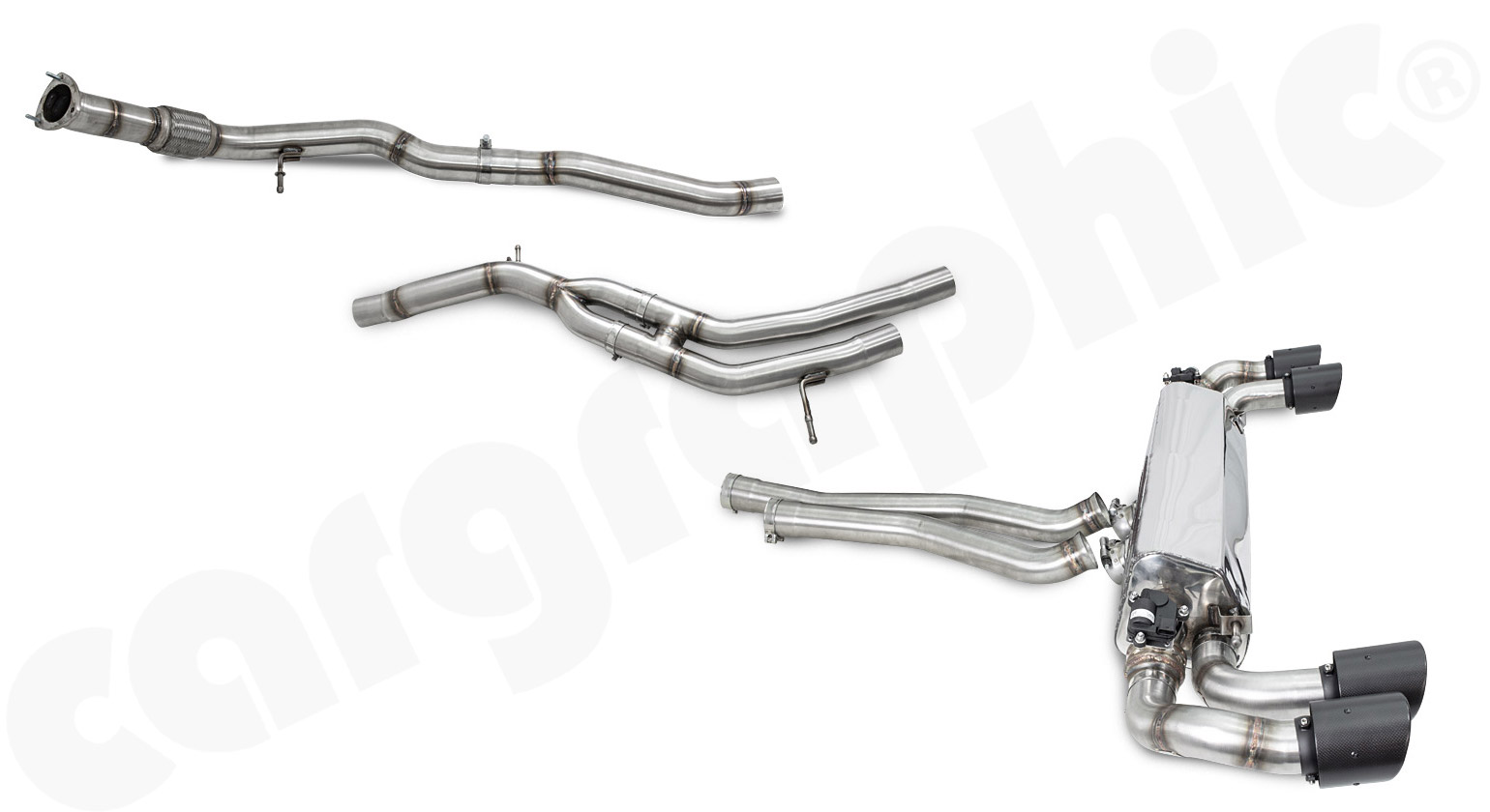 CARGRAPHIC Sport Abgasanlage ab Kat mit Klappen für Porsche Cayenne 3 (Typ 536) 3,0L V6 Hybrid
