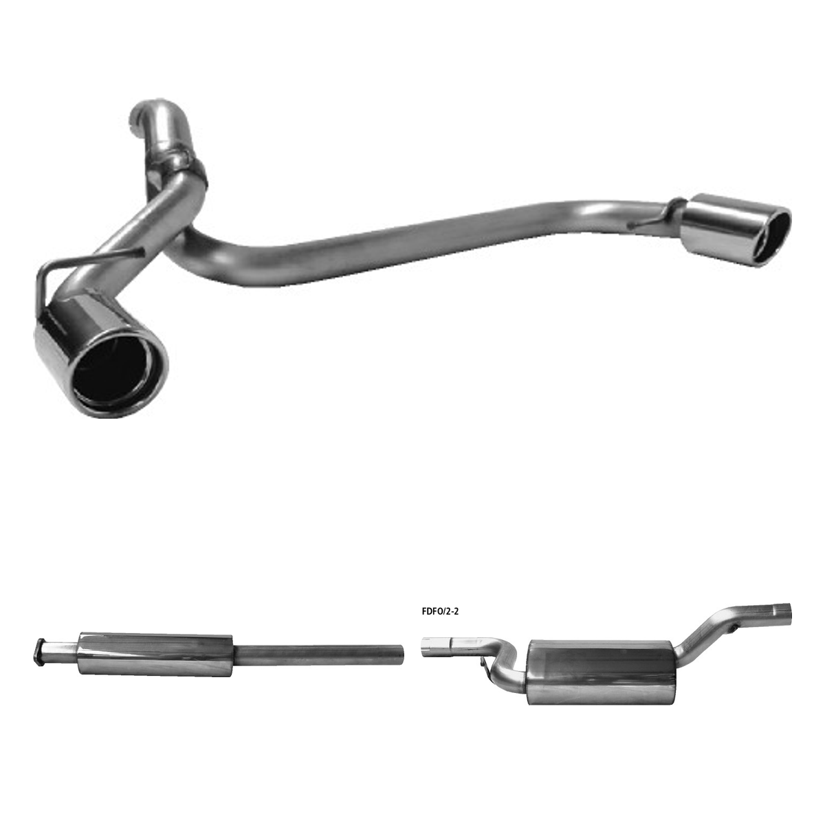 Bastuck Komplettanlage Twin – Mazda Mazda 3 Mazda 3 BK (nicht Kombi) 1.4l / 1.6l Benziner + Diesel ohne Rußpartikelfilter