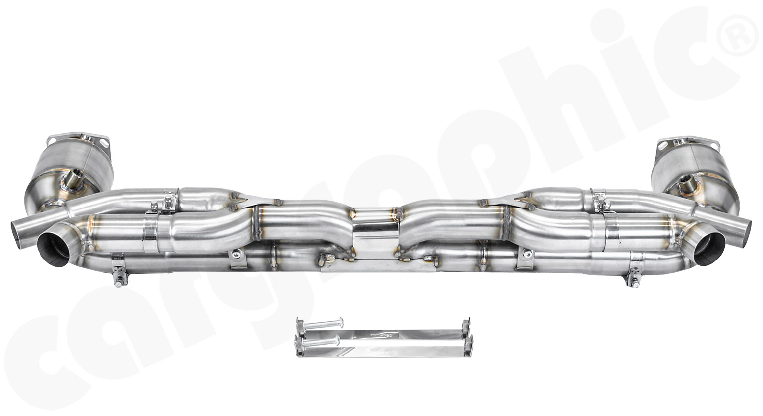 Cargraphic Abgasanlage ab Turbo Porsche 991 Turbo mit Sport Katalysatoren Race Sound