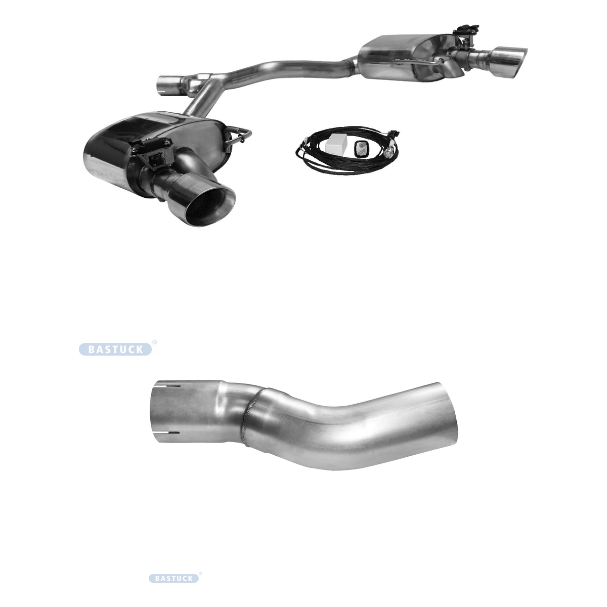 Bastuck Endschalldämpfer Twin – Audi A4 B9 / A5 F5 TFSI A4 B9 Frontantrieb ab 2015 / A5 F5 Frontantrieb ab 2016