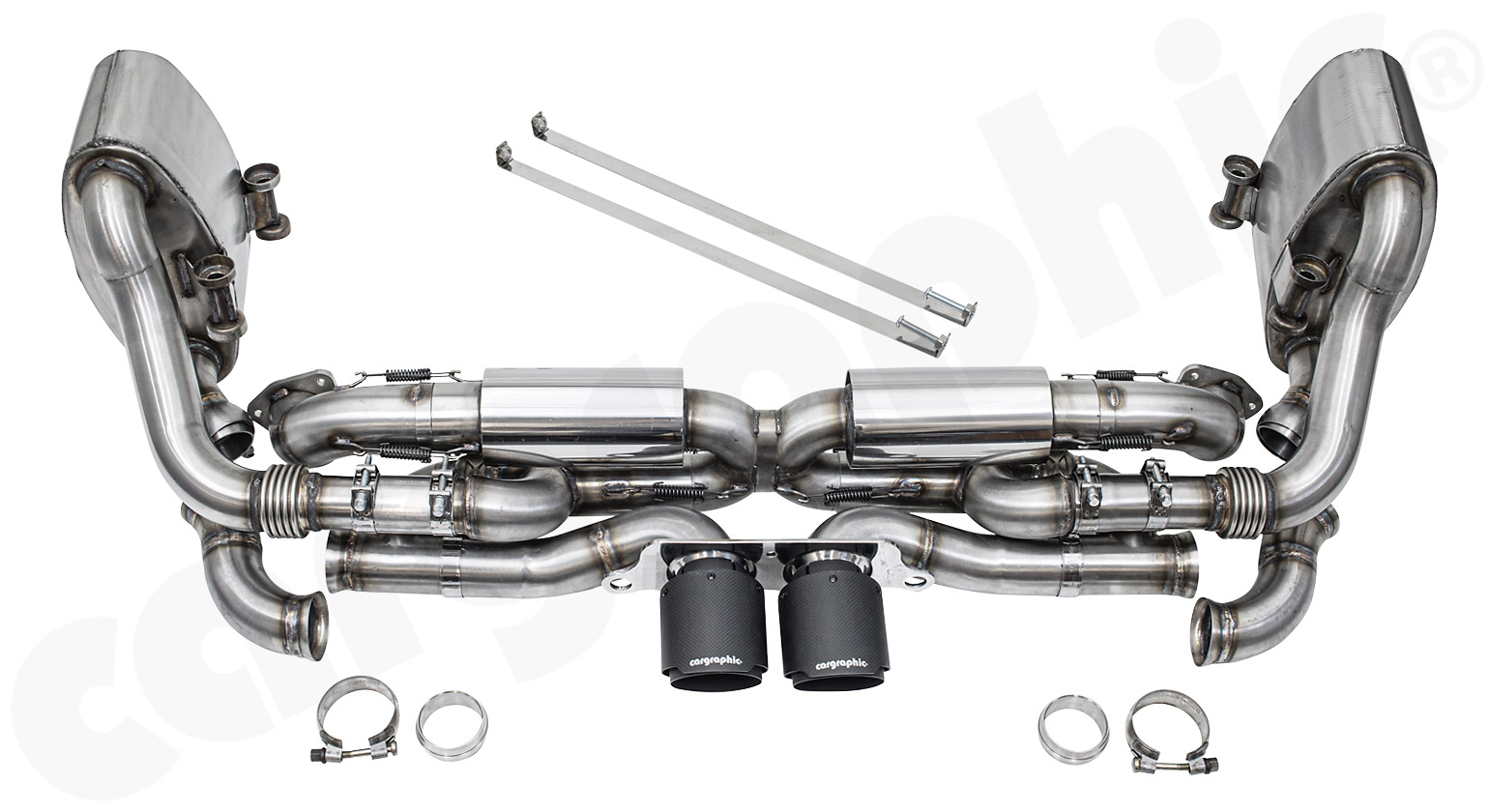 Cargraphic Abgasanlage Porsche 991.1 Carrera GT-Look ab Katalysator Sound / Race Sound