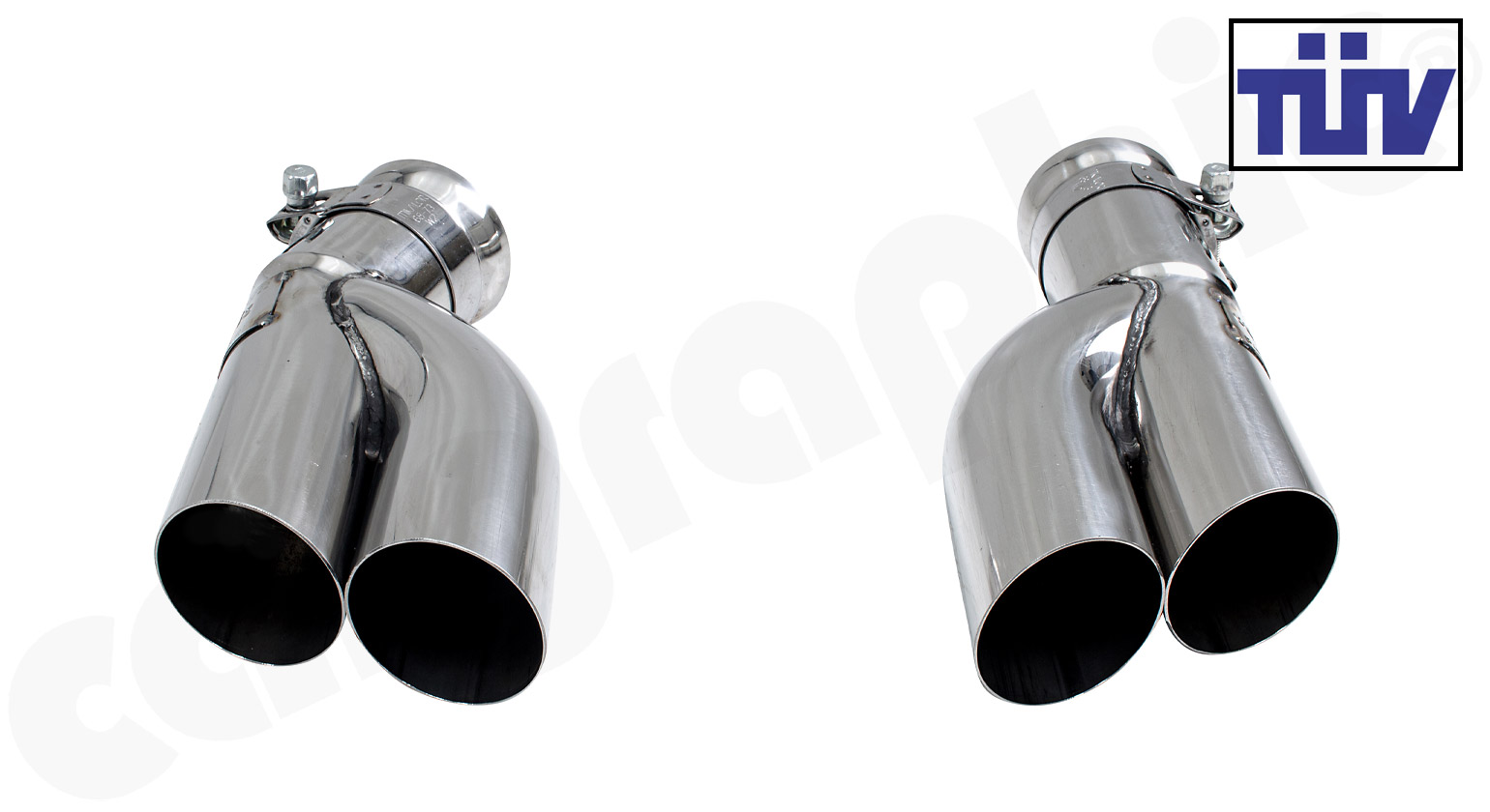 Cargraphic Endrohrsatz Porsche 964 Turbo 2x61mm rund