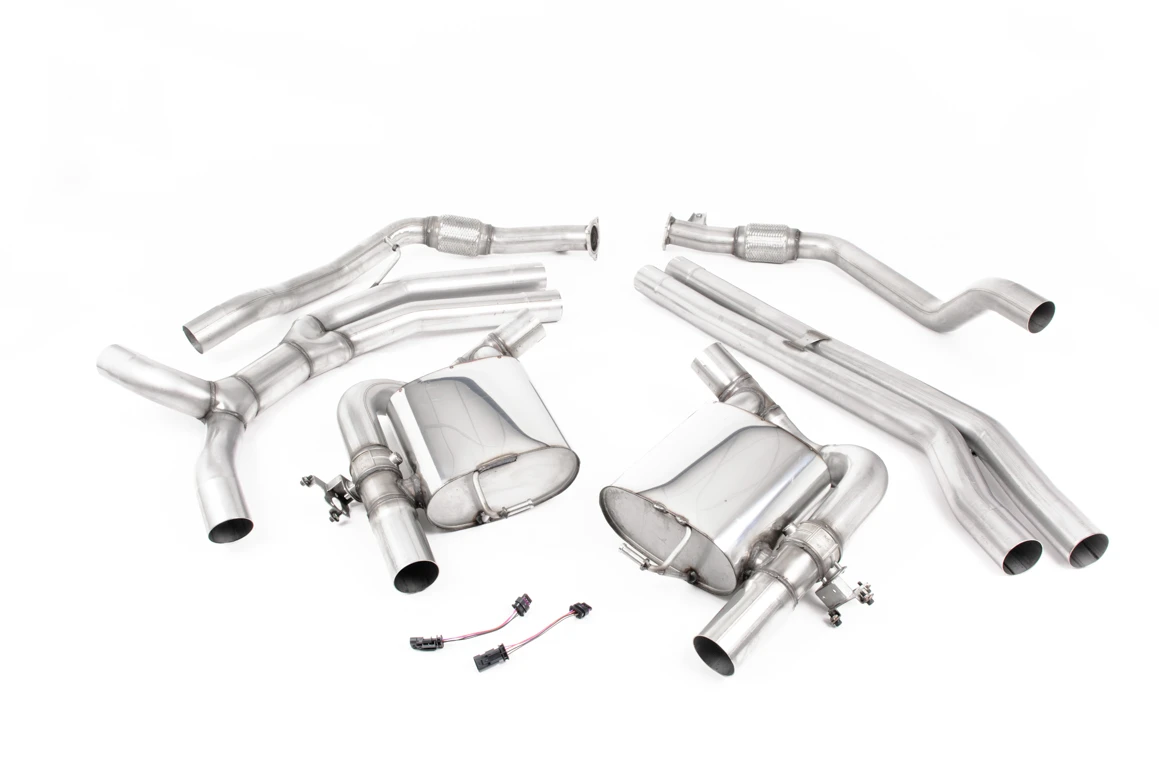 Milltek Renn-Auspuffanlage passend für Audi RS5 B9 2.9 V6 Turbo ohne OPF - mit Klappen - polierte Endrohre