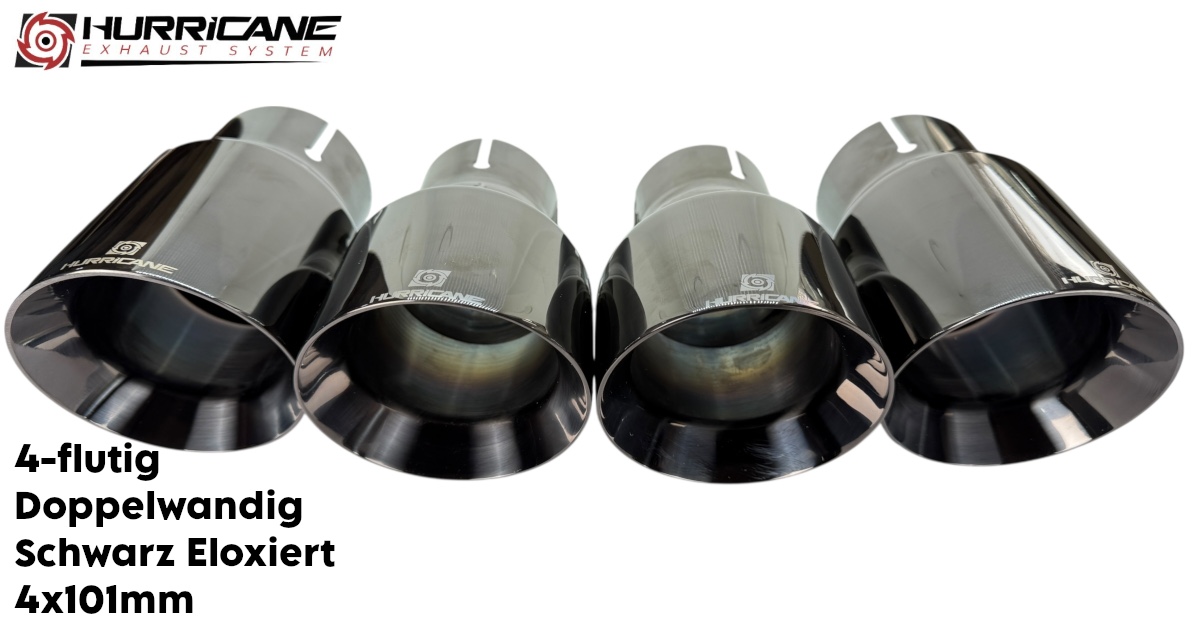 4-flutig Doppelwandig schwarz eloxiert (4x101mm)