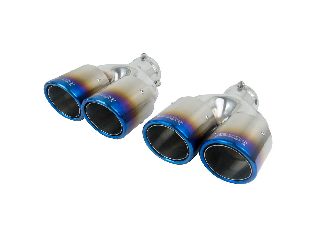 Bull-X Endrohrset Y-Style: Typ 19 Titan versetzt 4x101mm (A:1x64mm + 1x76mm)