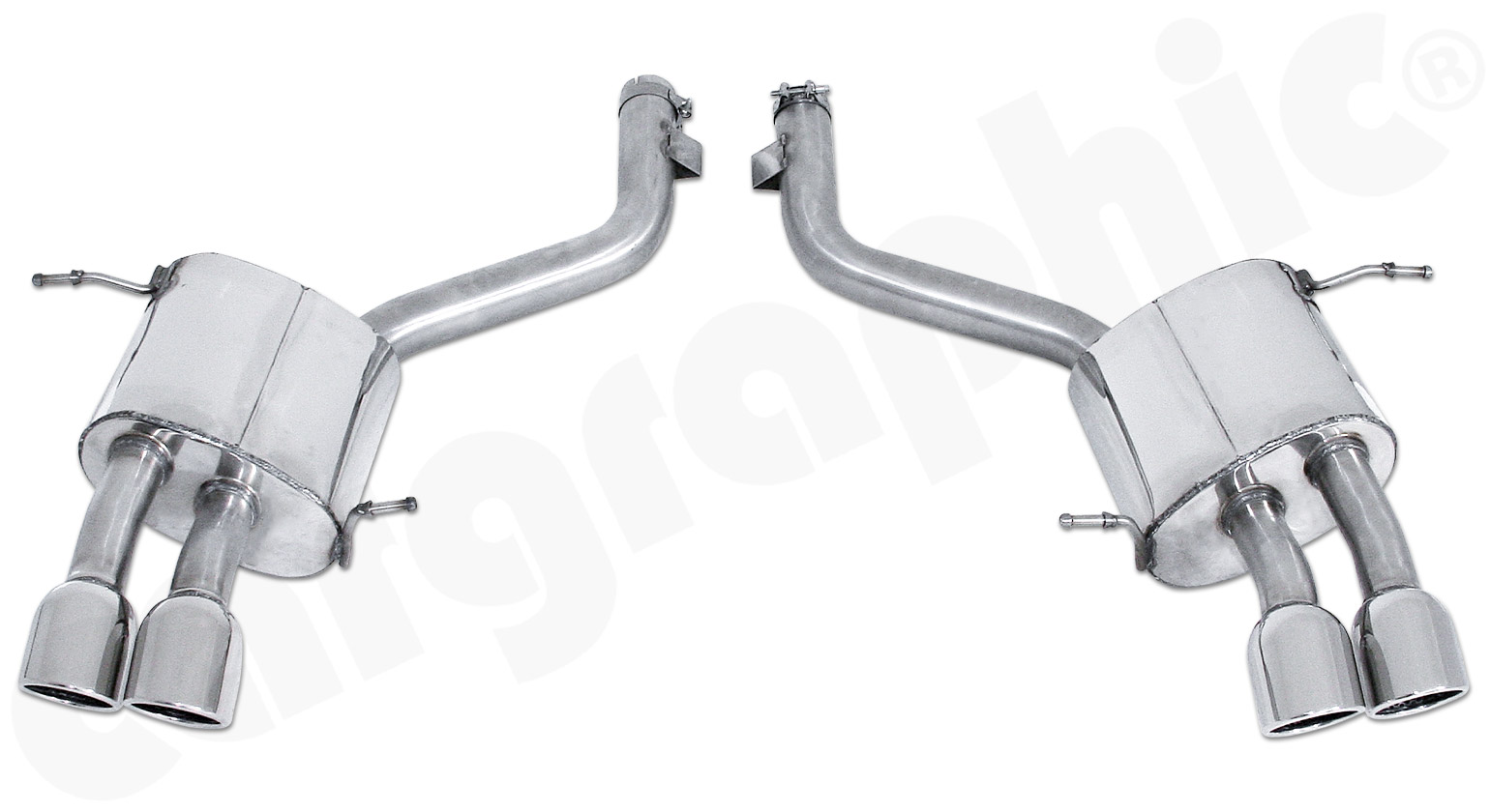 Cargraphic Endschalldämpfer Maserati GranTurismo/GranCabrio 4x89mm eingerollt Super Sound