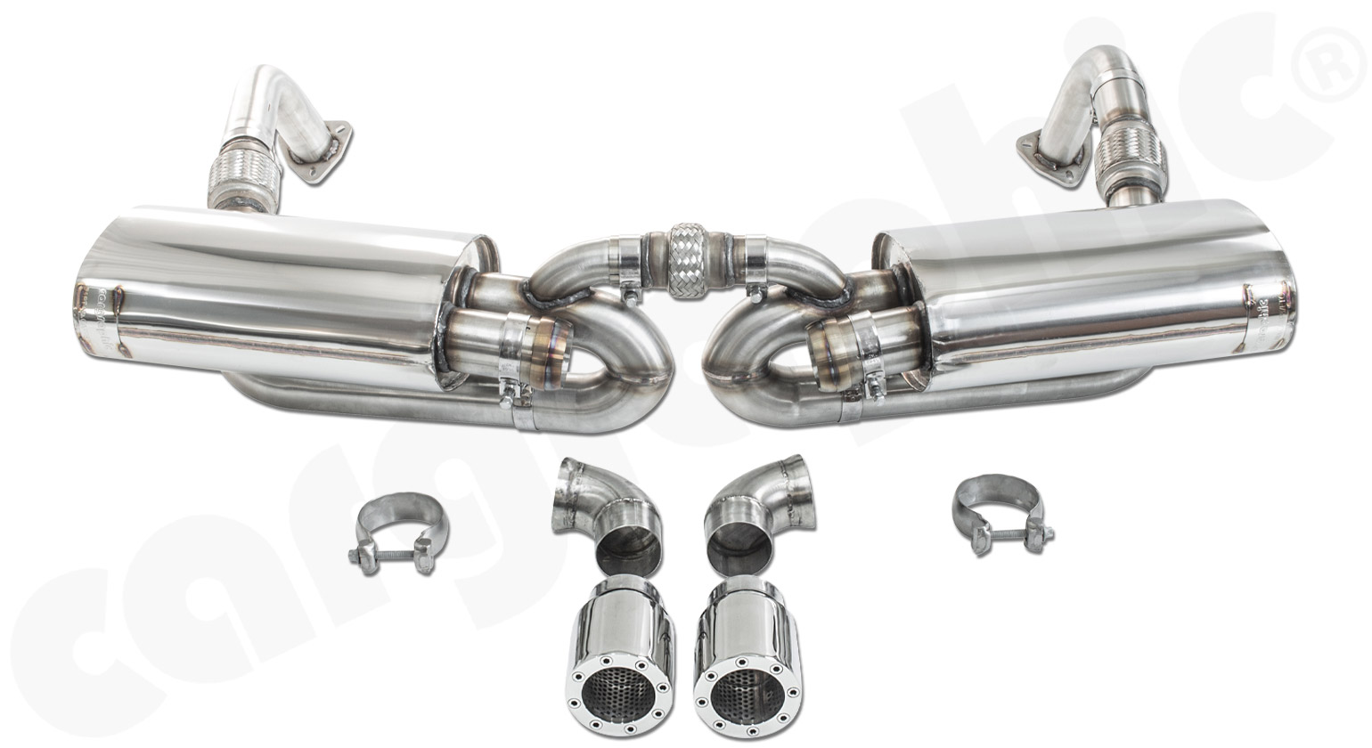 Cargraphic Endschalldämpfer Porsche 987.2 Boxster Cayman 2x89mm Revolver Super Sound