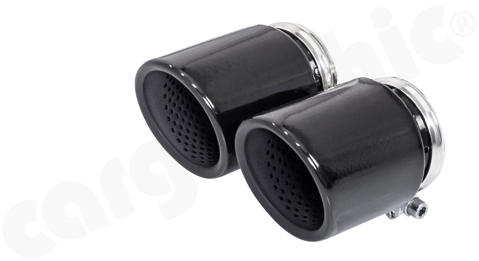 Cargraphic Sport Doppelendrohr 89mm MINI F55/F56 Cooper S/SD Glanz-Schwarz Emailliert