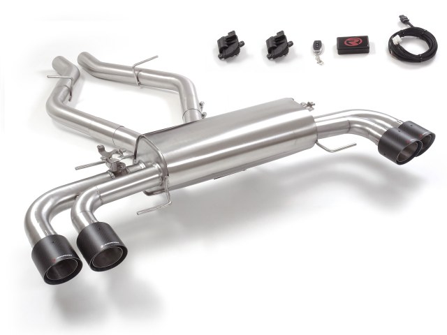 Sportauspuff Alfa Romeo Stelvio Quadrifoglio 2x100mm Klappe ECE | Ragazzon