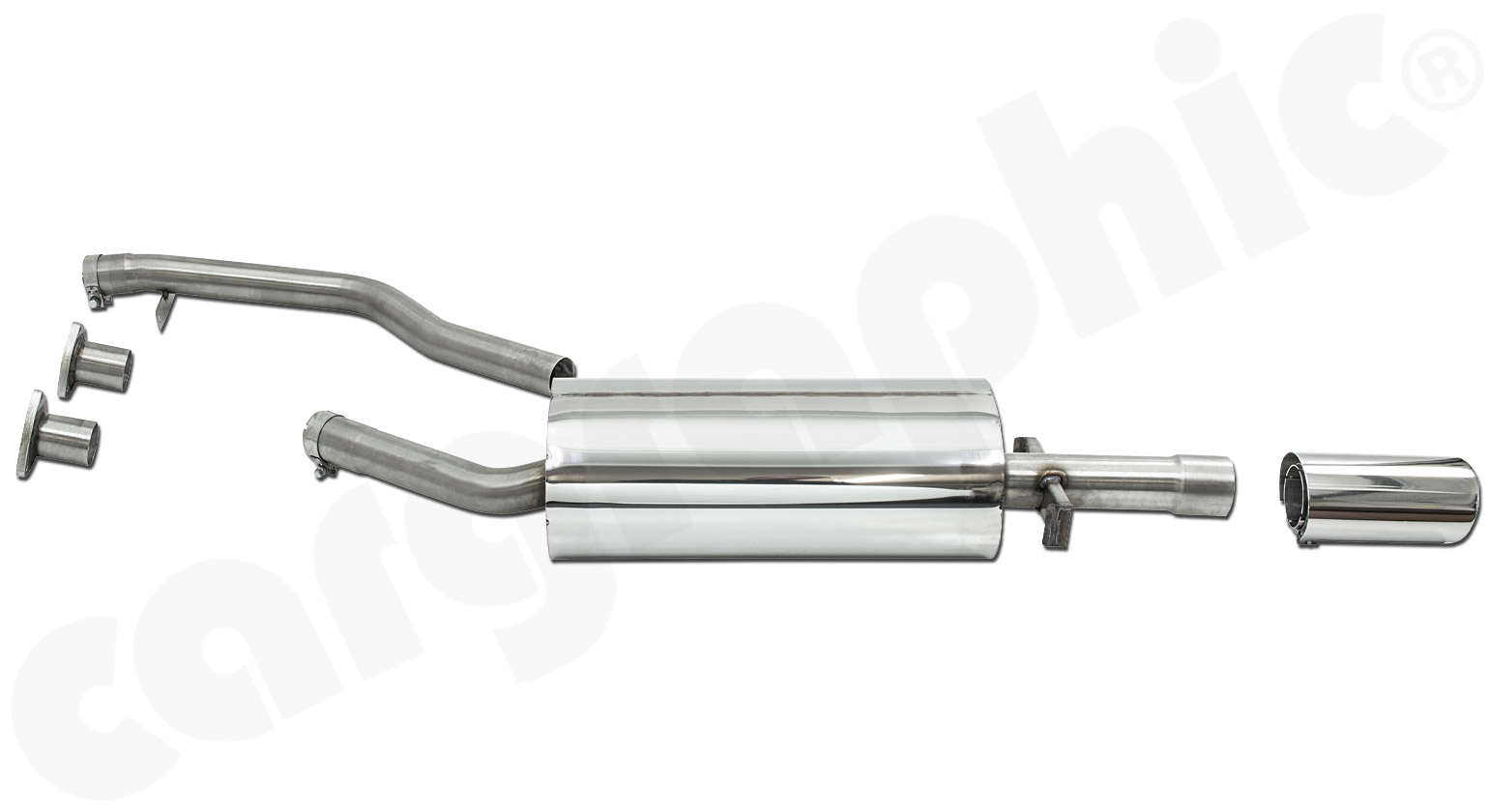 Cargraphic Sport Endschalldämpfer Porsche 944 2,5l 115x85mm oval eingerollt Sound