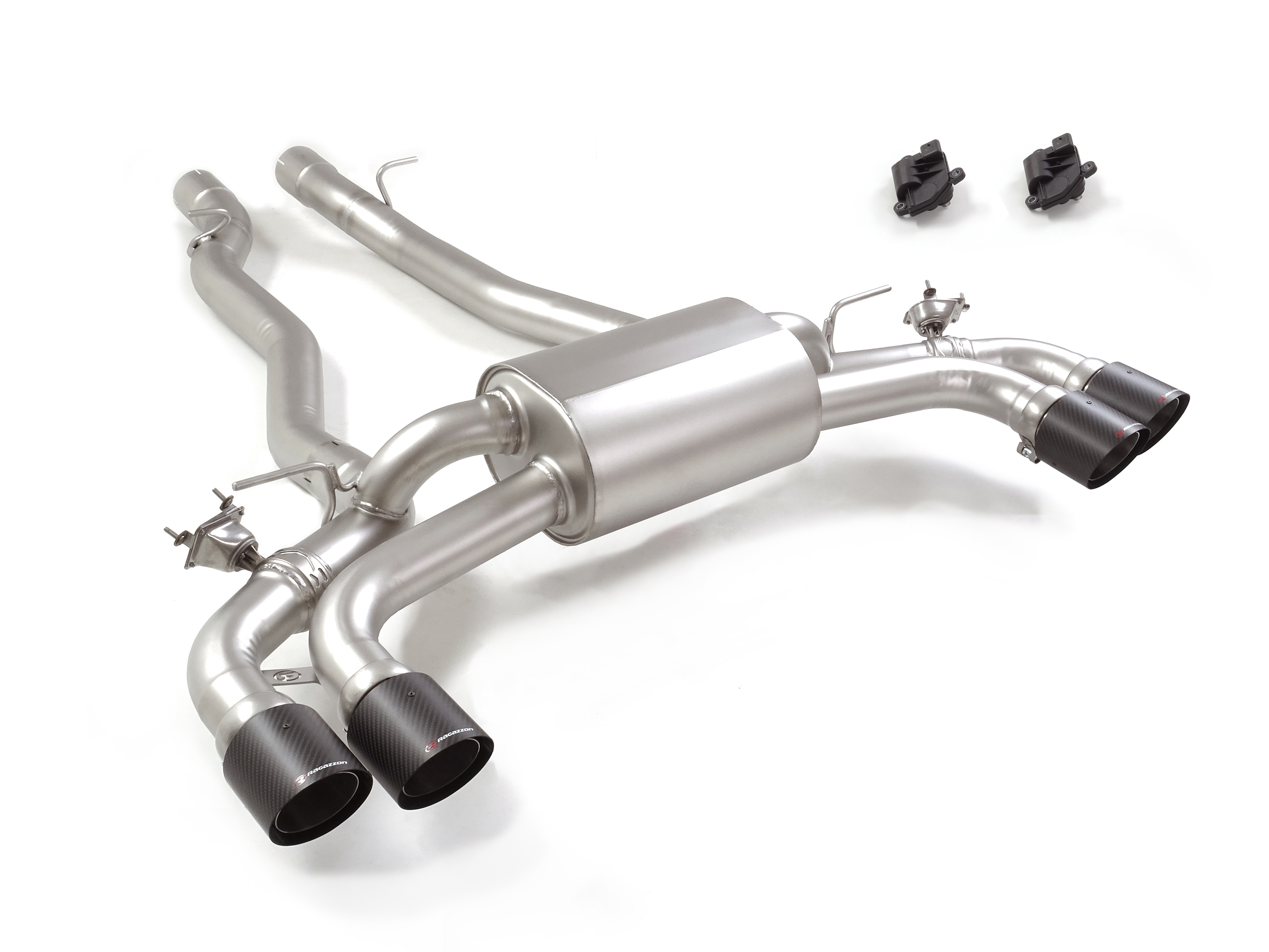 Sportauspuff BMW M5 G90 2x100mm Carbon Shot Klappe ECE | Ragazzon