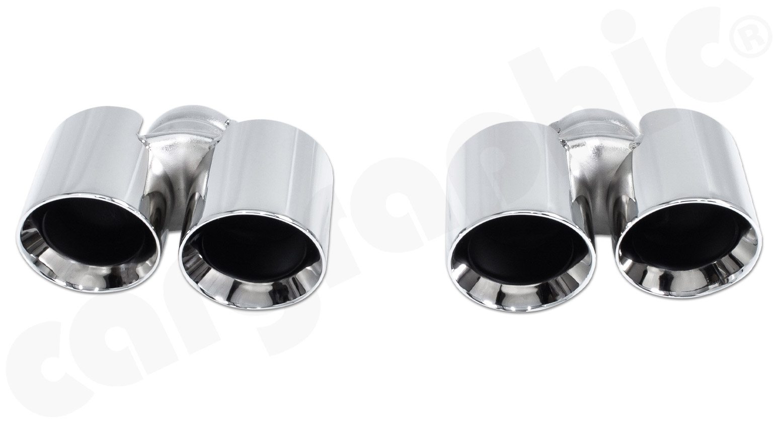 CARGRAPHIC Doppel Sport Endrohre für Cargraphic-Schalldämpfer für Porsche 997 Carrera 2/4 3,6L 3,8L