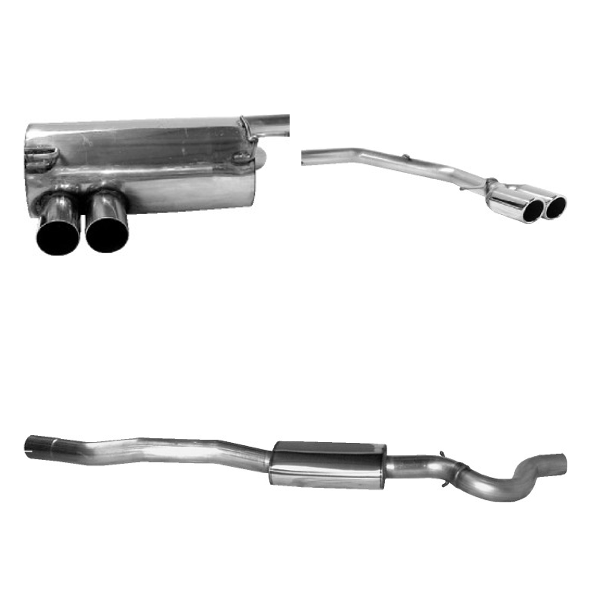Bastuck Komplettanlage Quattro – BMW 3er E90 / 3er E91 318i / 320i / 320si bis Bj. 02/2007 Limousine(E90), Touring(E91)