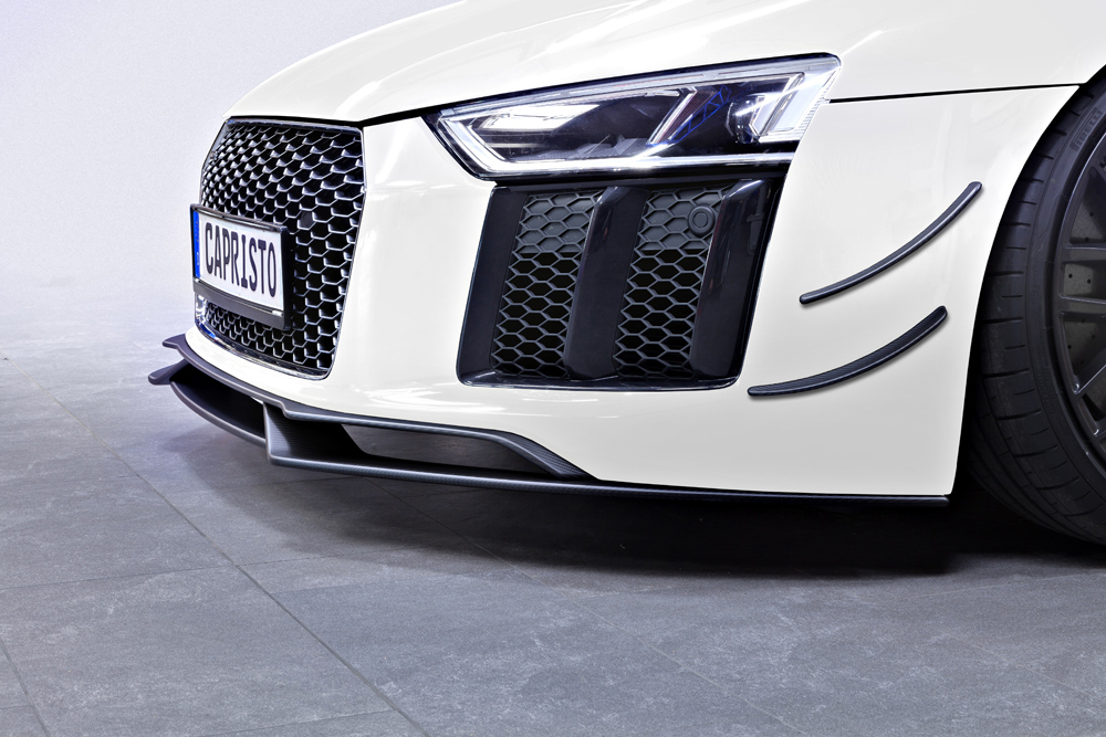 Capristo Carbon Frontspoiler + Frontfinnen Set Audi R8 Facelift glanzlackiert