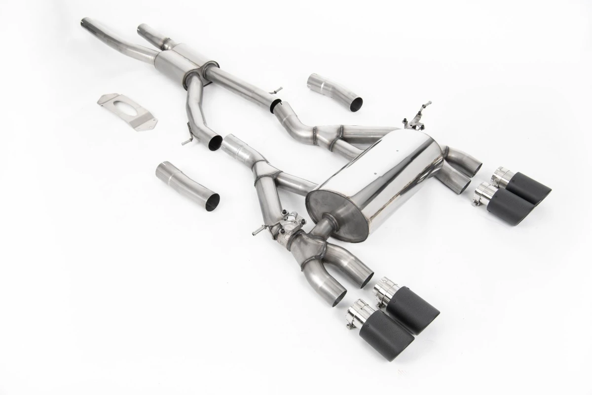 Milltek Sport Auspuffanlage passend für BMW M3 & M4 F80/F82/F83 Competition & CS OPF-Modelle - carbon Endrohre