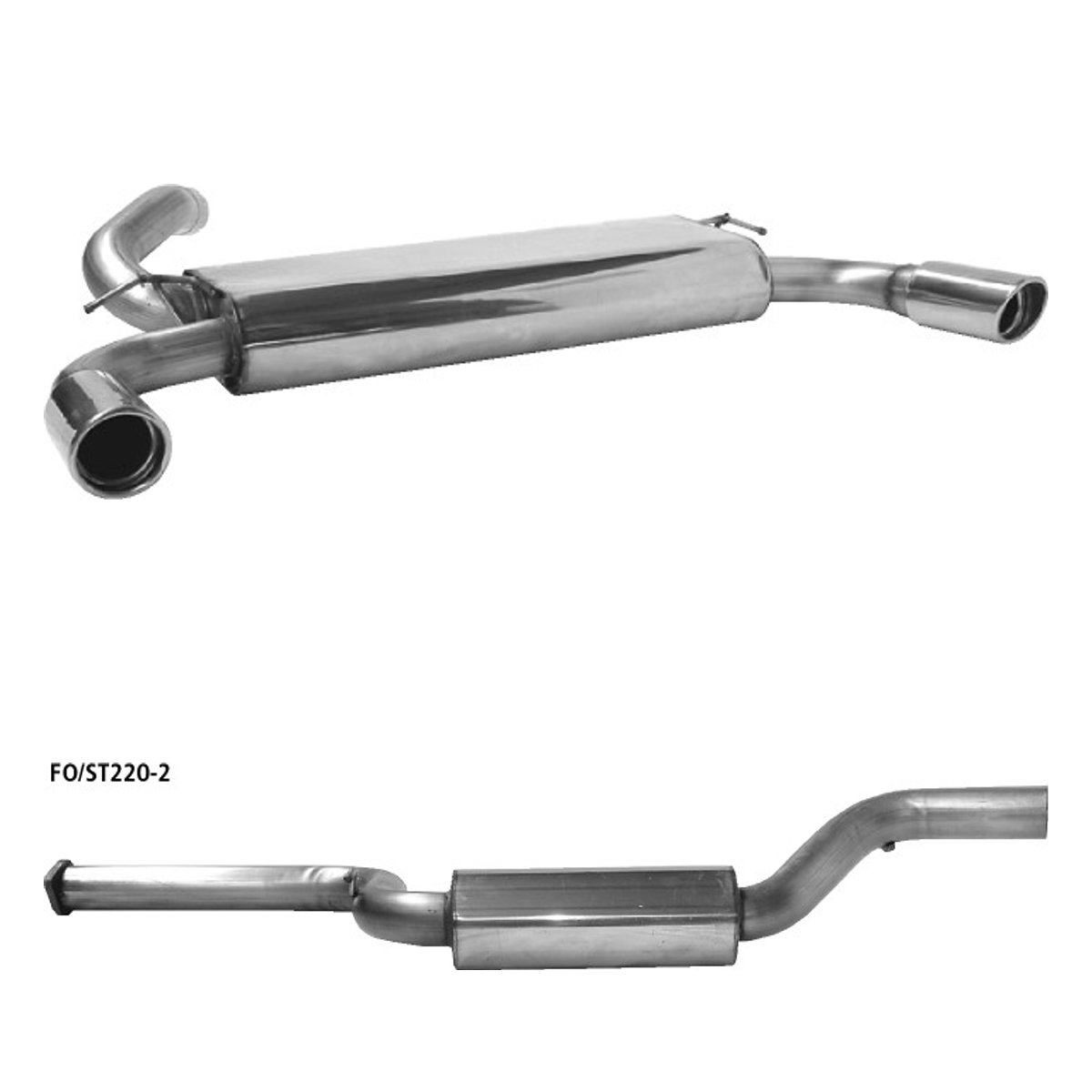 Bastuck Komplettanlage Twin – Ford Focus 2 Focus 2 ST (ab Bj. 2005)