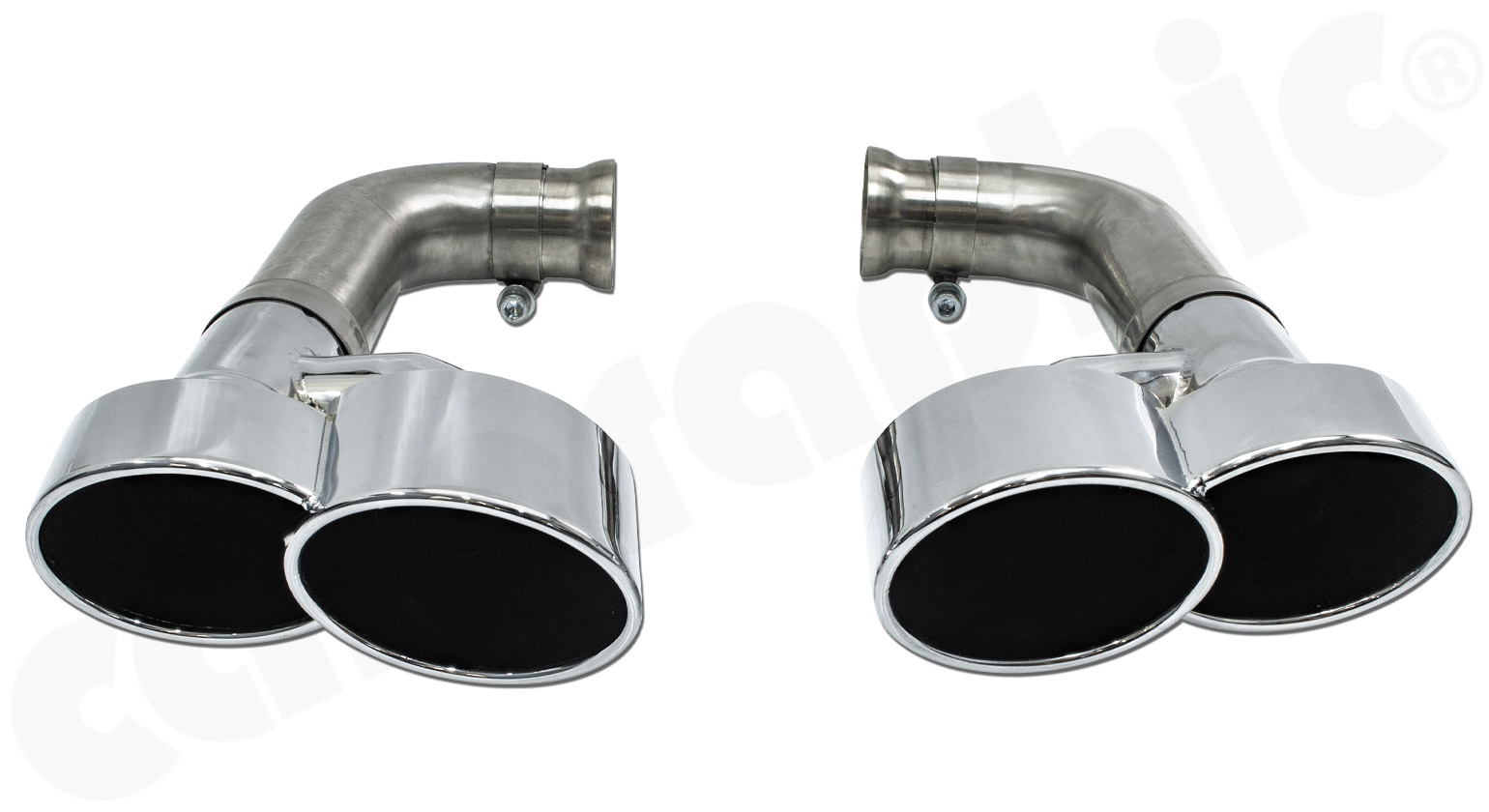 CARGRAPHIC Doppelendrohrsatz für Porsche Cayenne 958.1 3,0L TDI 4,2L V8 3,0L V6