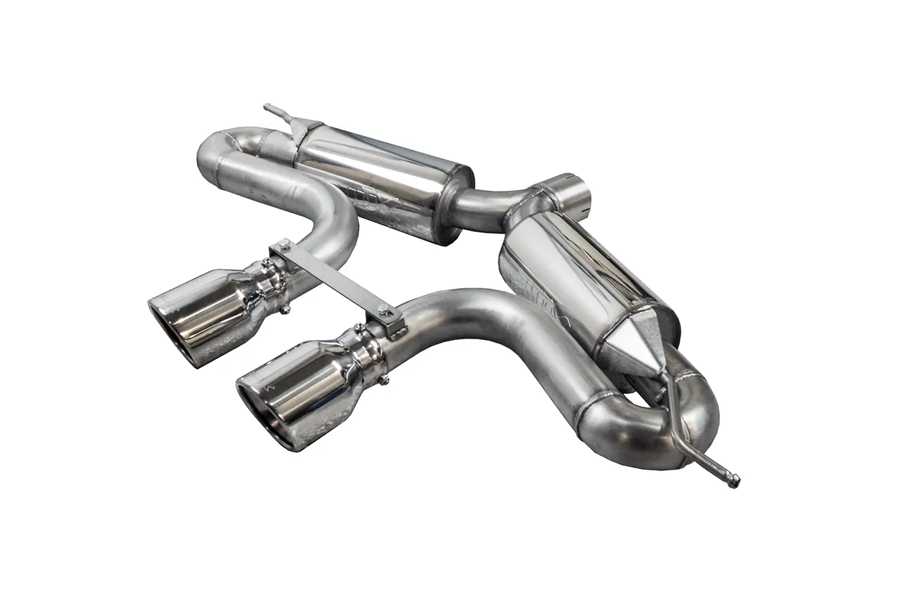 Bull-X ECE Endschalldämpfer 3" Y-Style R32 Look 1K Plattform 1.8-2.0 T(F)SI FWD (z.B. Golf 5/6) - für Scirocco, Beetle, Seat Leon (lange Version)