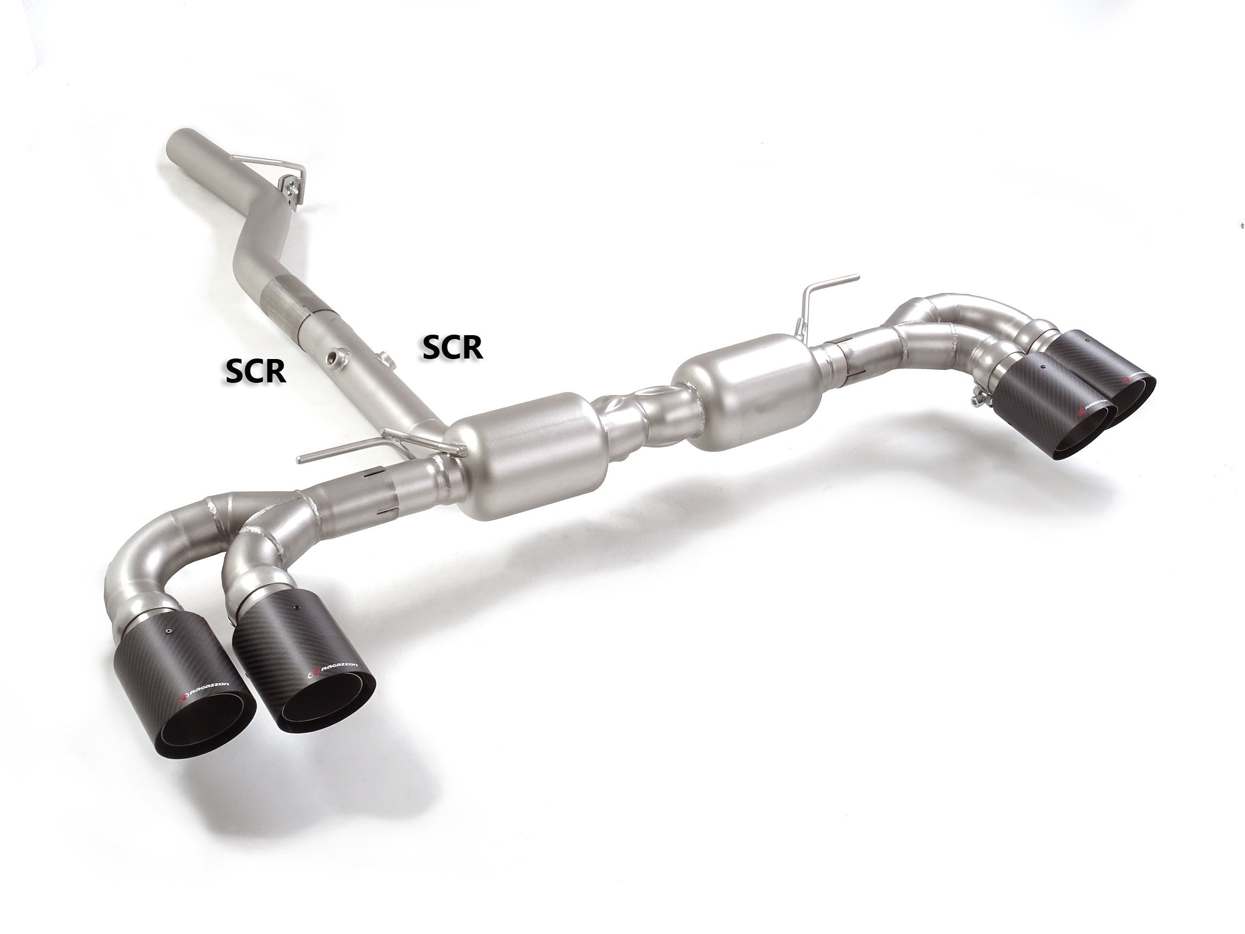 Sportauspuff Alfa Romeo Giulia 2.2 TD 2x100mm Carbon Shot ECE | Ragazzon