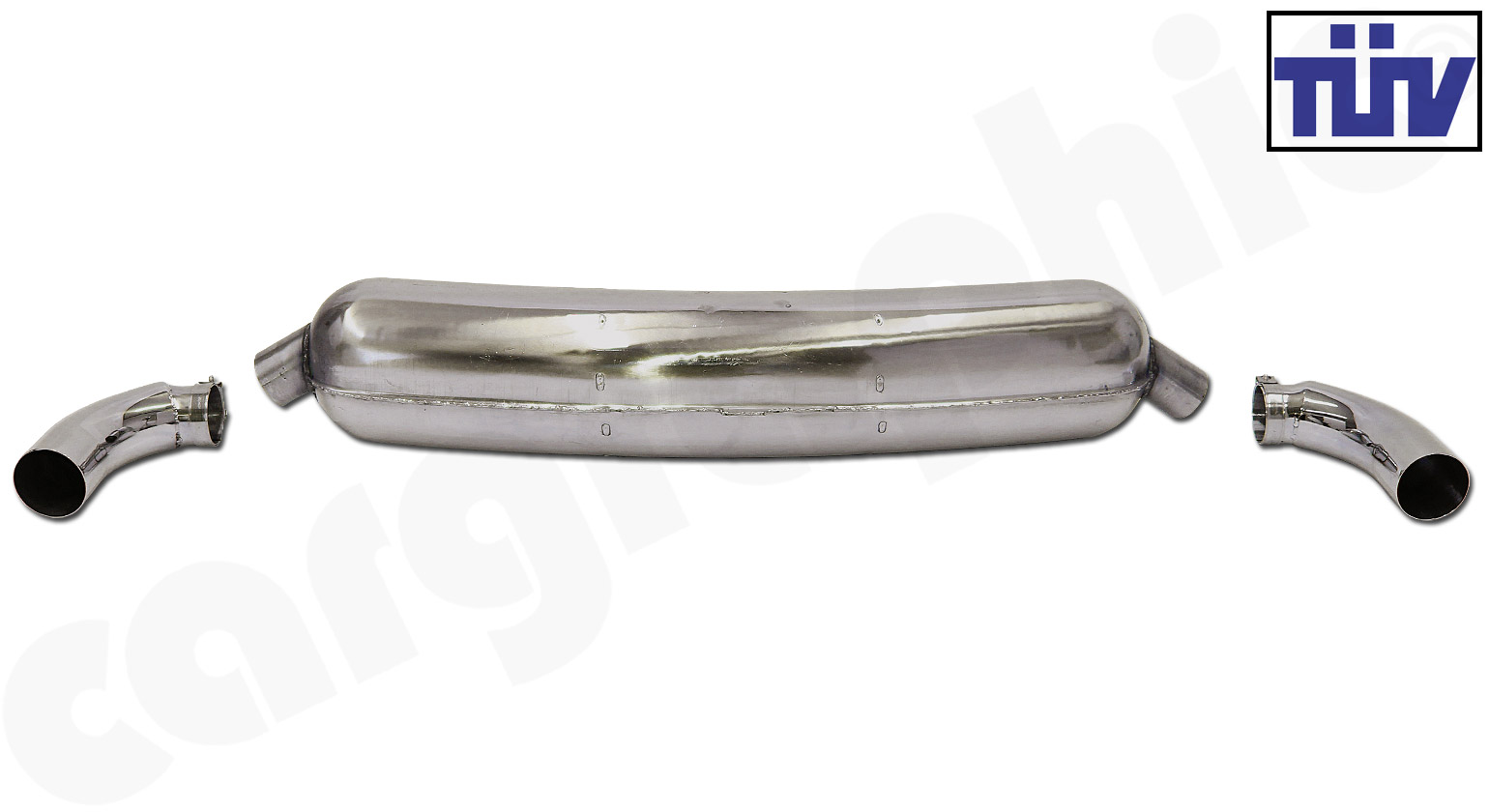 Cargraphic Endschalldämpfer Porsche 911 F-Modell 2-Flutig 2x70mm TÜV Sound