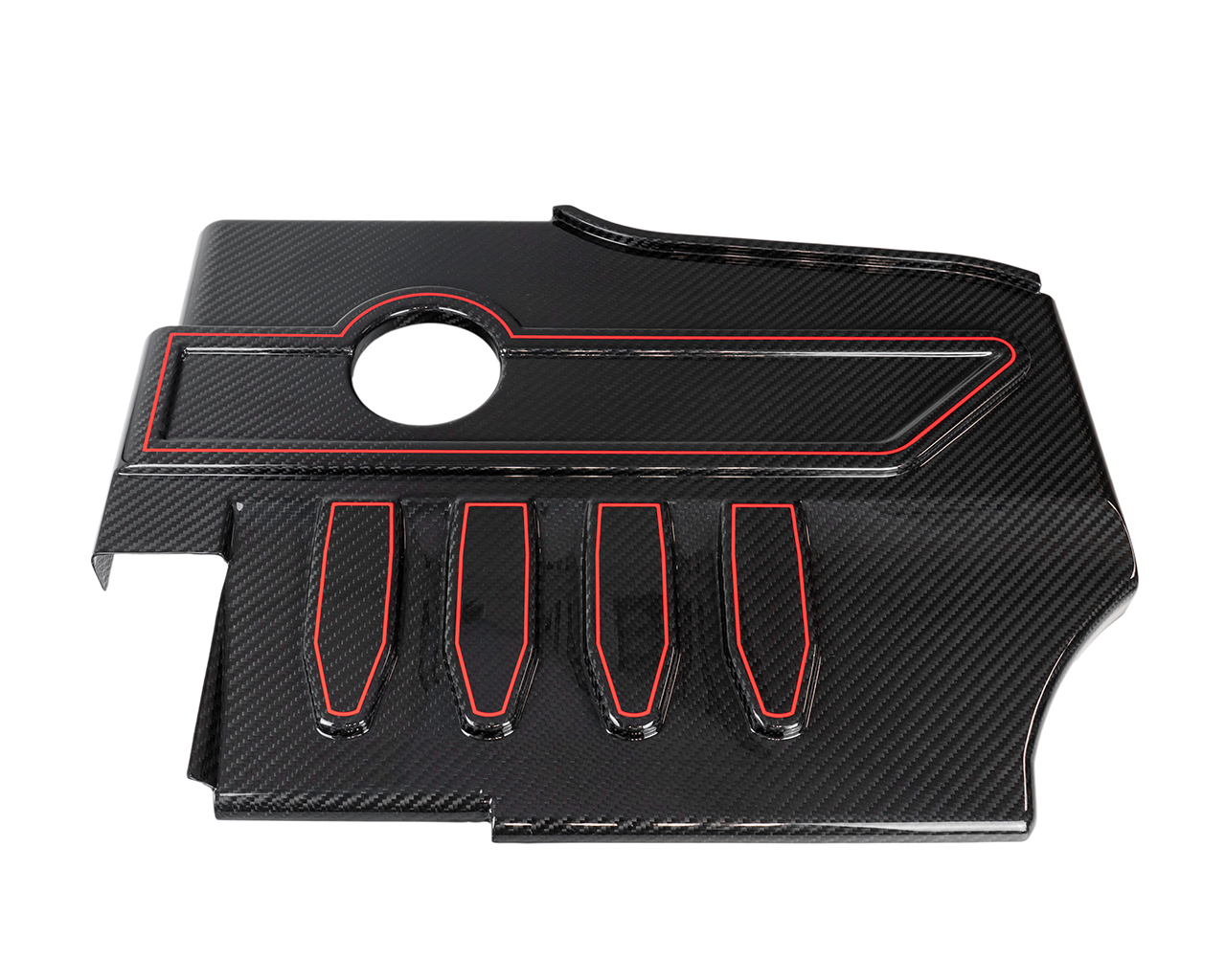 Designkit Aufkleber Carbon Motorabdeckung TTS-Style HFI Intake EA113 2.0 T(F)SI (Golf 5/6 etc.) - Blau