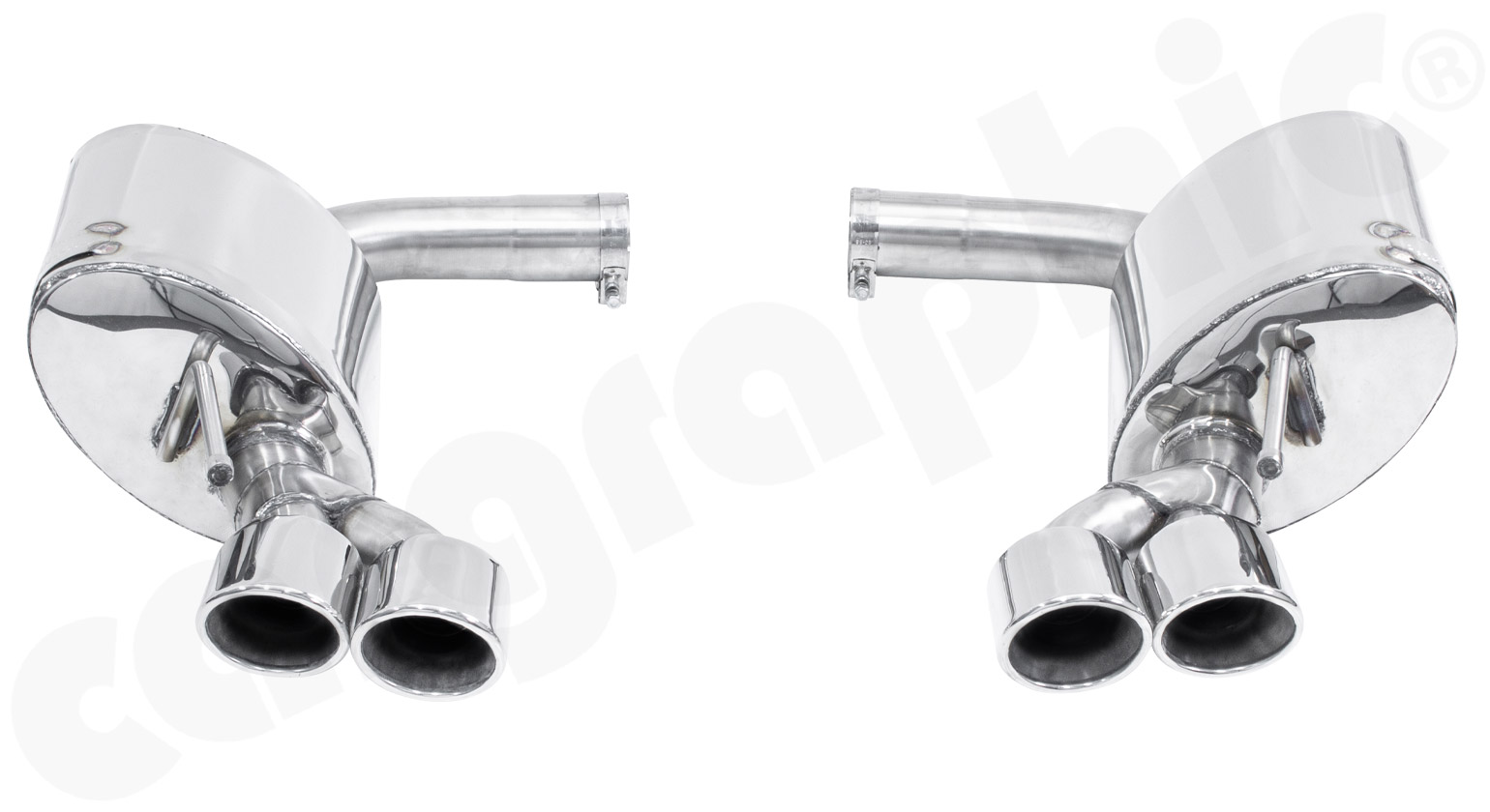 Cargraphic Endschalldämpfersatz Mercedes-Benz R230 SL350/SL500 4x88x76mm oval Super Sound