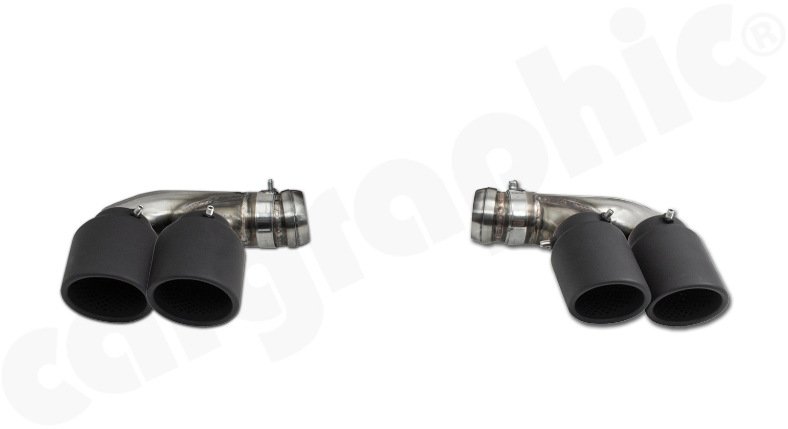 Cargraphic Sport Endrohre Porsche 991.2 Carrera 4x89mm 4-Rohr Look Matt-Schwarz