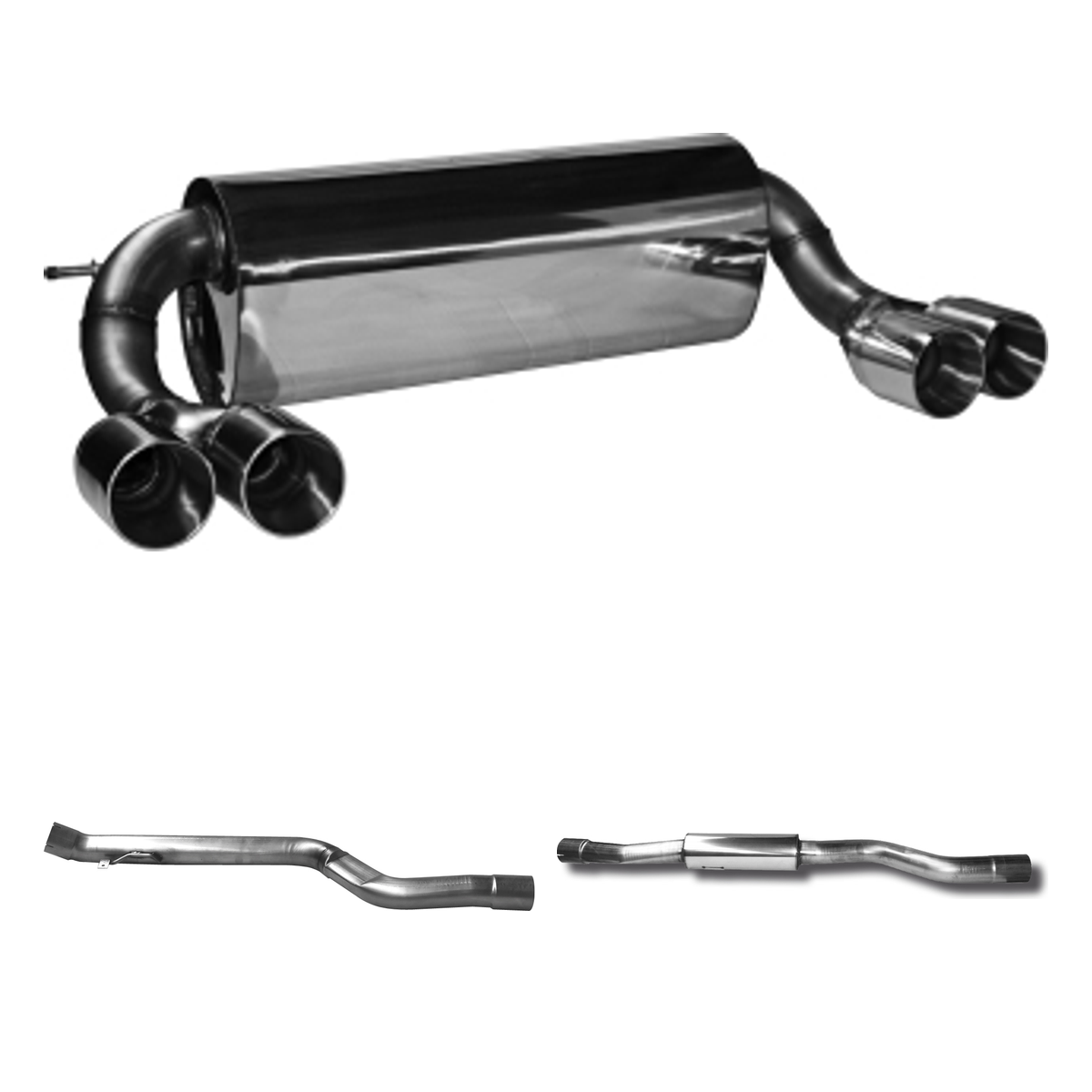 Bastuck Komplettanlage Quattro – BMW 2er F22 Coupé 2er F22 2.0l Turbo Facelift LCI ab 07/2016 (220i / 230i)