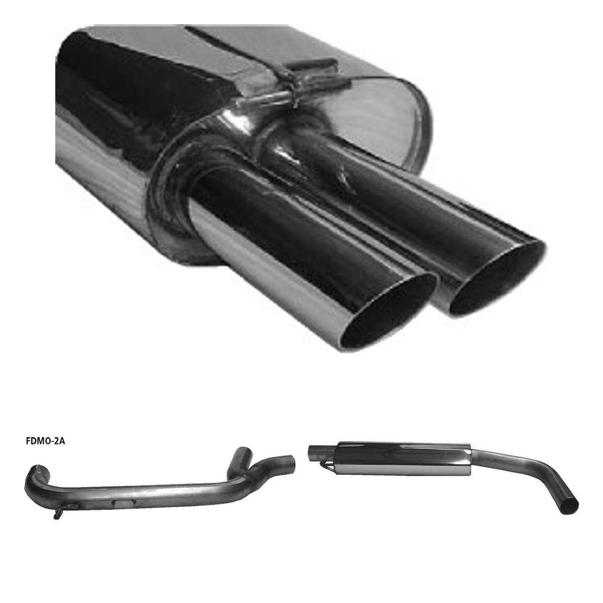 Bastuck Komplettanlage Quattro – Ford Mondeo 2 Mondeo 2 (Bj. 2000-2007) Limousine 2 ESD 4 Zyl.