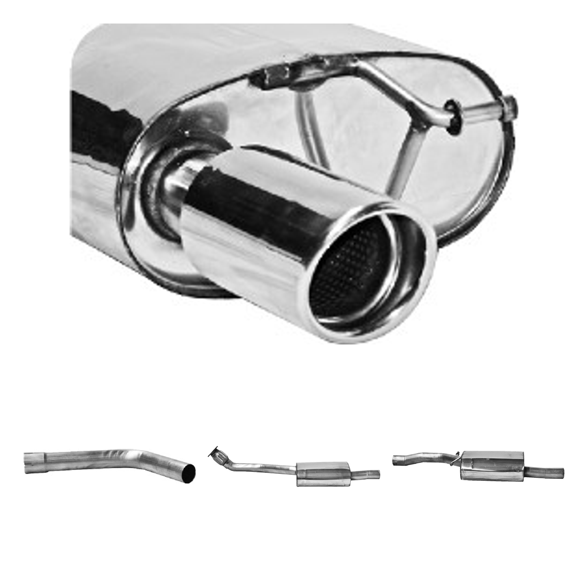 Bastuck Komplettanlage Single – Audi A4 B8 / A5 B8 A4/A5 B8 (ab B. 2008) 4 Zyl. Benziner Turbo 1 Endschalldämpfer LH außer A5 B8 Sportback