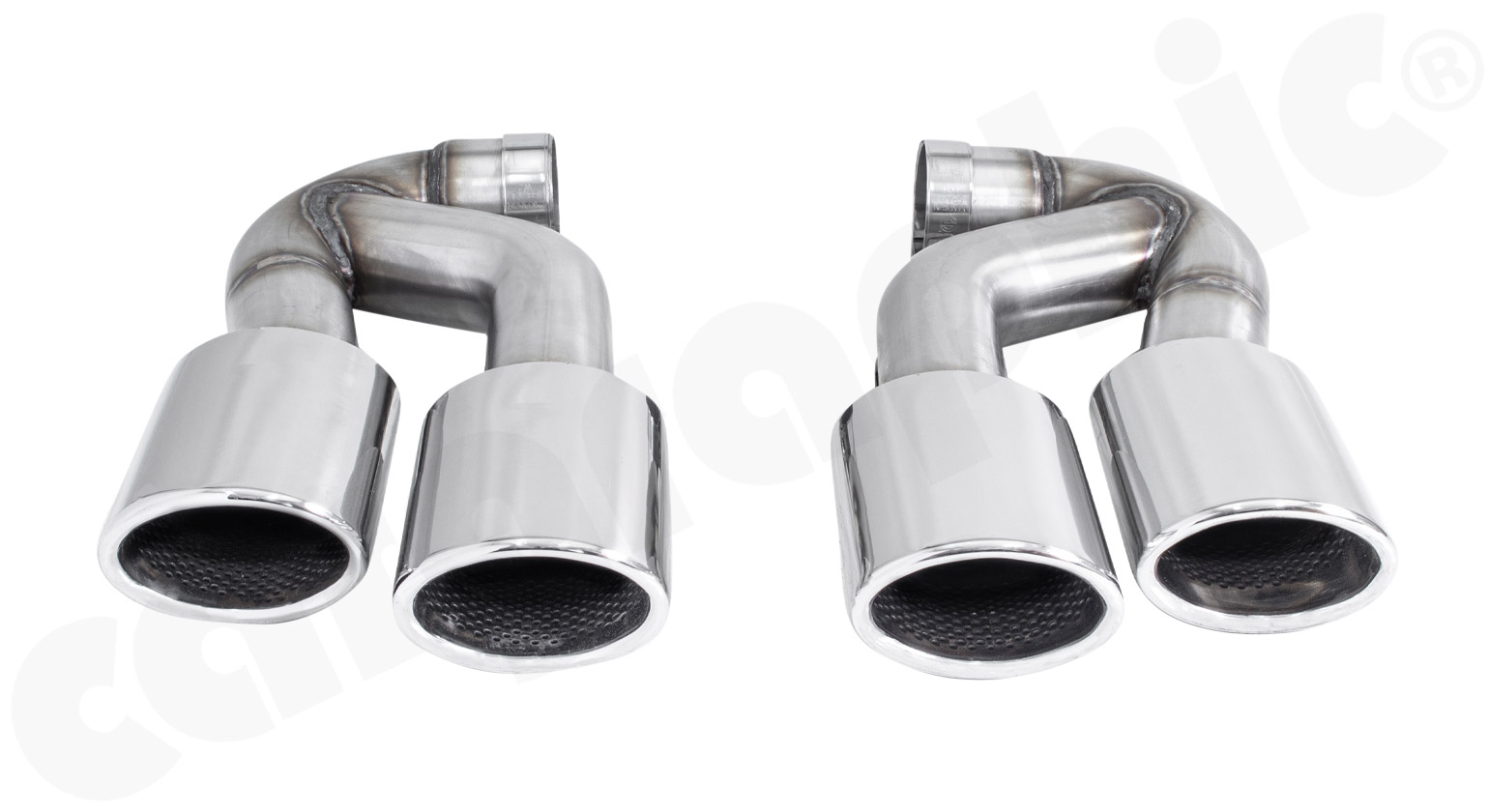 Cargraphic Endrohrsatz Porsche 955 Cayenne 2x115x89mm oval Hochglanzpoliert