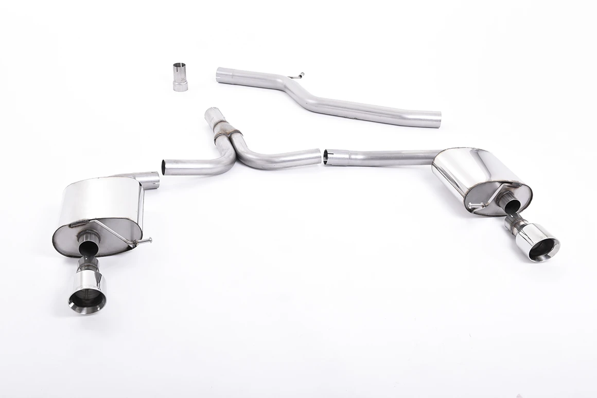 Milltek Sport Auspuffanlage passend für Audi A4 2.0 B8 Saloon and Avant & A5 Coupe Doppelauslass - polierte Endrohre