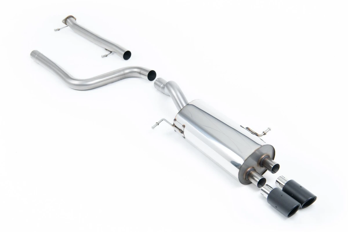 Milltek Sport Abgasanlage passend für Ford Fiesta Mk7/7.5 ST 1.6T - non-resonated - carbon Endrohre