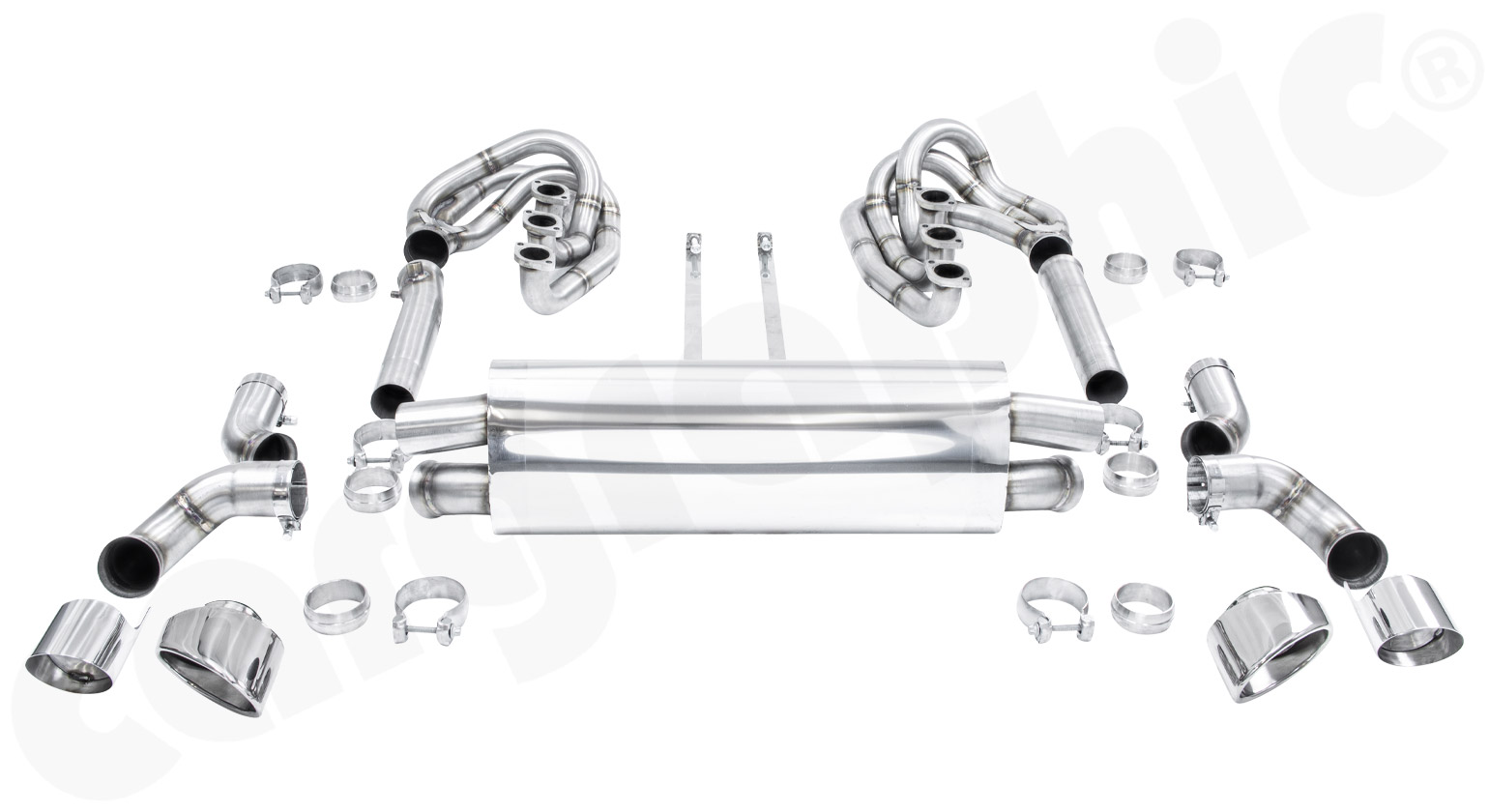 Cargraphic Abgasanlage 964 ID42 ohne Kat Endrohr LH/RH Super Sound Plus