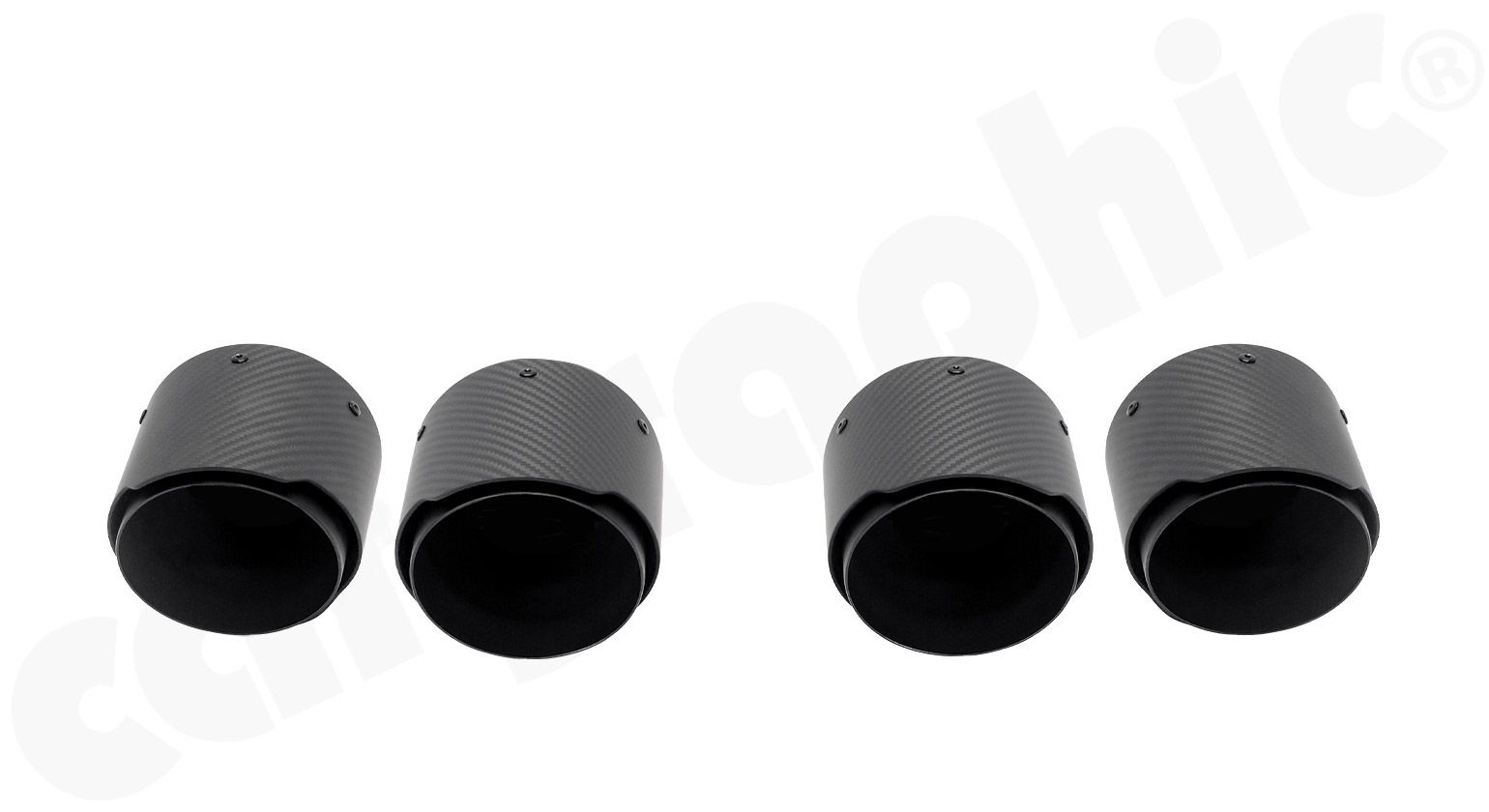 Cargraphic Sport Endrohre Porsche 971 Panamera 4x100mm Sicht-Carbon Schwarz-Matt