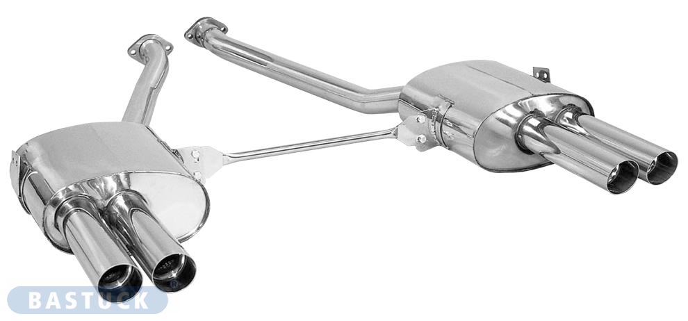 2 Sportendschalldämpfer jeweils mit Doppel-Endrohr 2 x Ø 63 mm