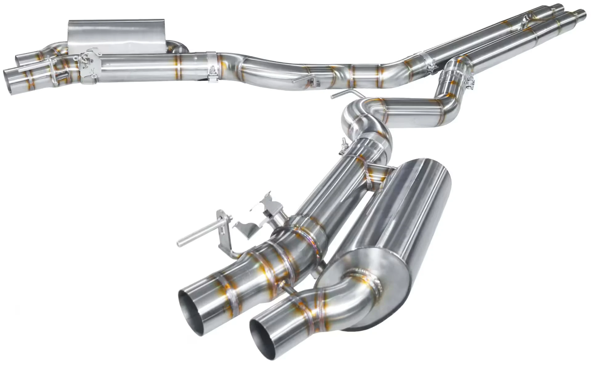Hurricane 3,5" Abgasanlage für Ford Mustang Coupe 5.0 Gen. 6 VFL 4-flutig FL-Optik