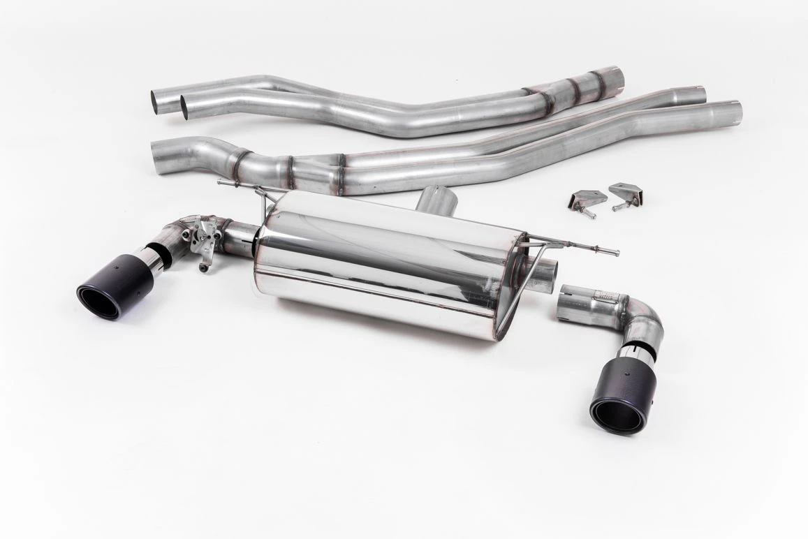 Milltek Renn-Auspuffanlage passend für BWM 1 M140i F20&F21 ungedämpft - carbon Endrohre