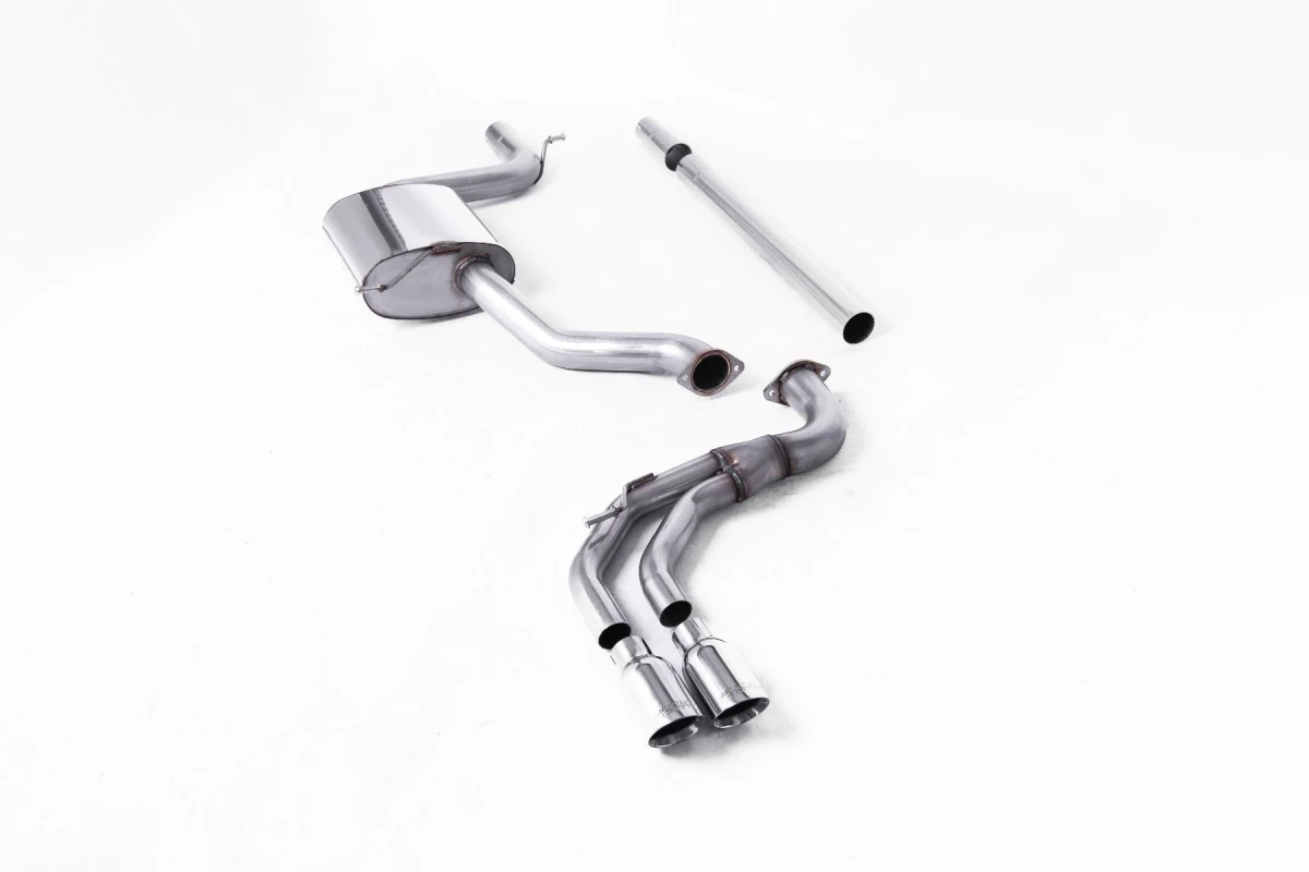 Milltek Sport Auspuffanlage passend für Seat Leon FR 1.8 & VW Golf Mk7.5 ungedämpft (non-resonated) - polierte Endrohre