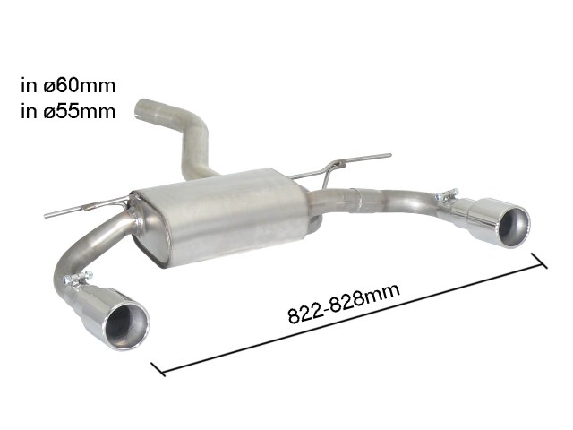 Sportauspuff BMW 316d 318d F30 2x90mm ECE | Ragazzon