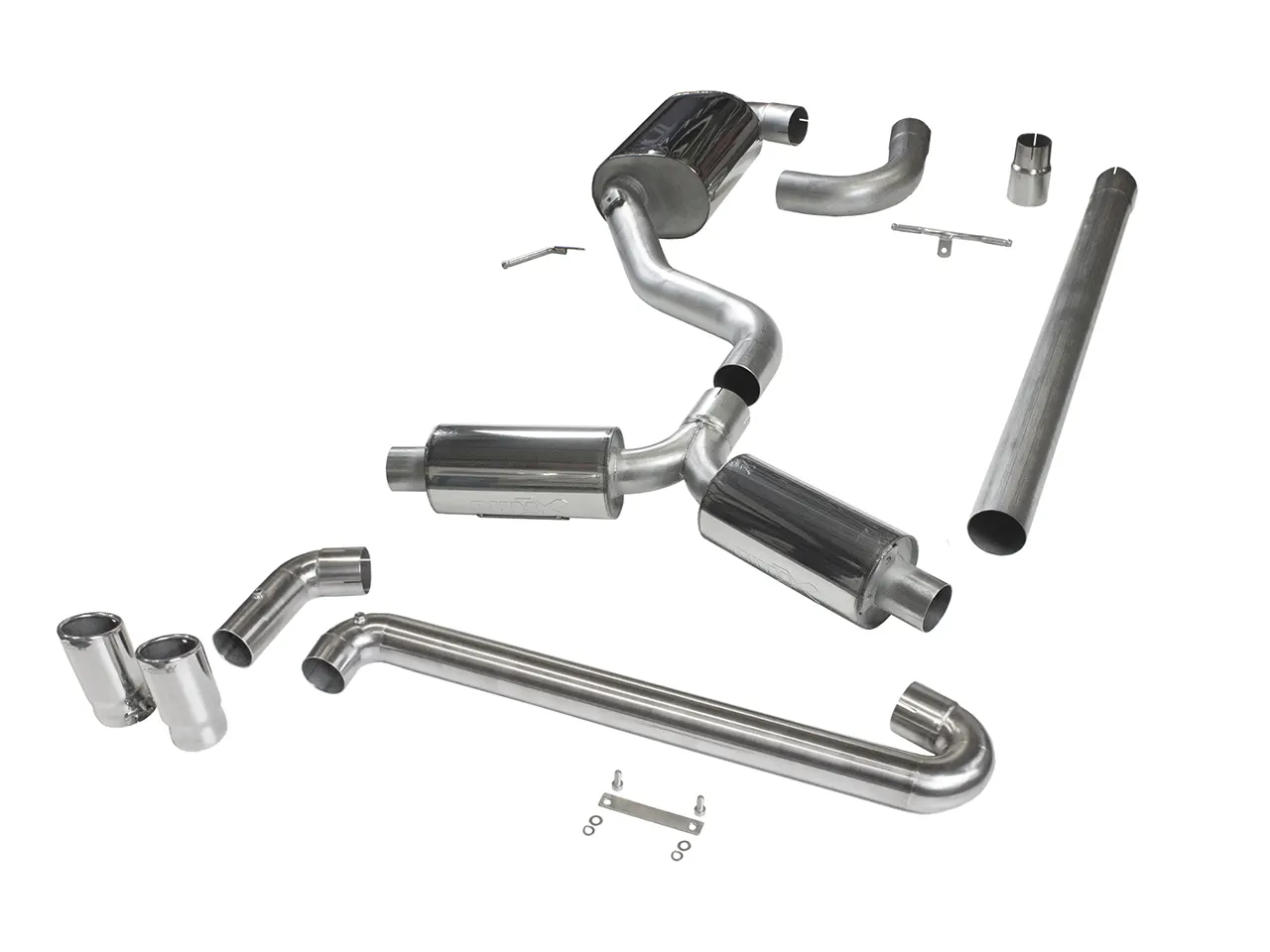 Bull-X Abgasanlage 3" Y-Style Audi A3 8V Limo FWD 1.8 TFSI 180PS - inkl. Mittelschalldämpfer Attrappe (ohne Zulassung)