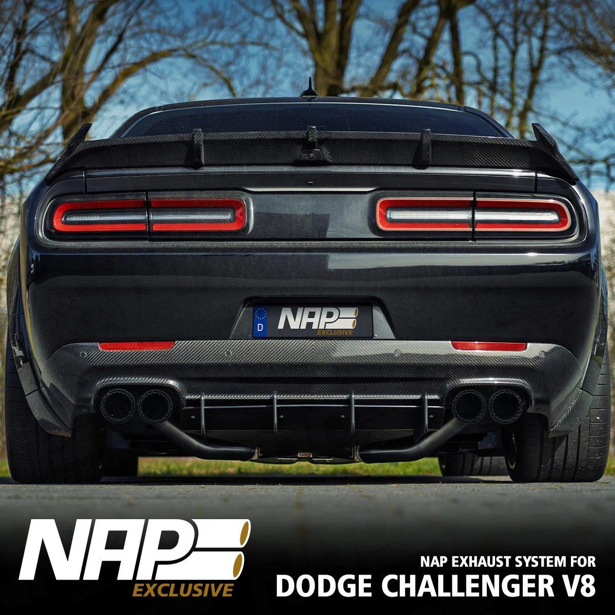 NAP Klappenauspuff 3-Zoll passend für Dodge Challenger V8 Facelift (2015+) mit ECE-Zulassung